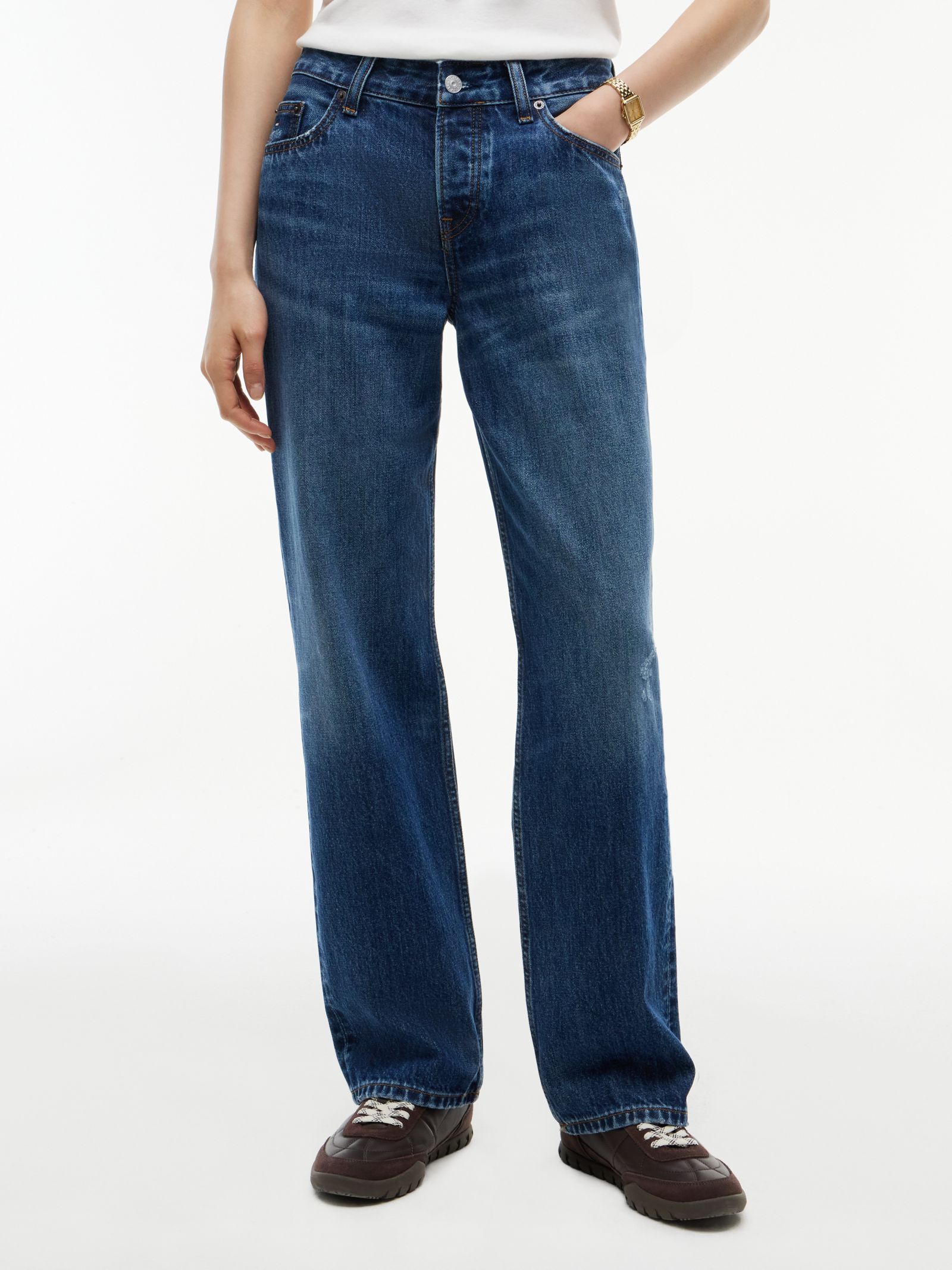 Tommy Jeans Sophie low rise straight jeans met distressing