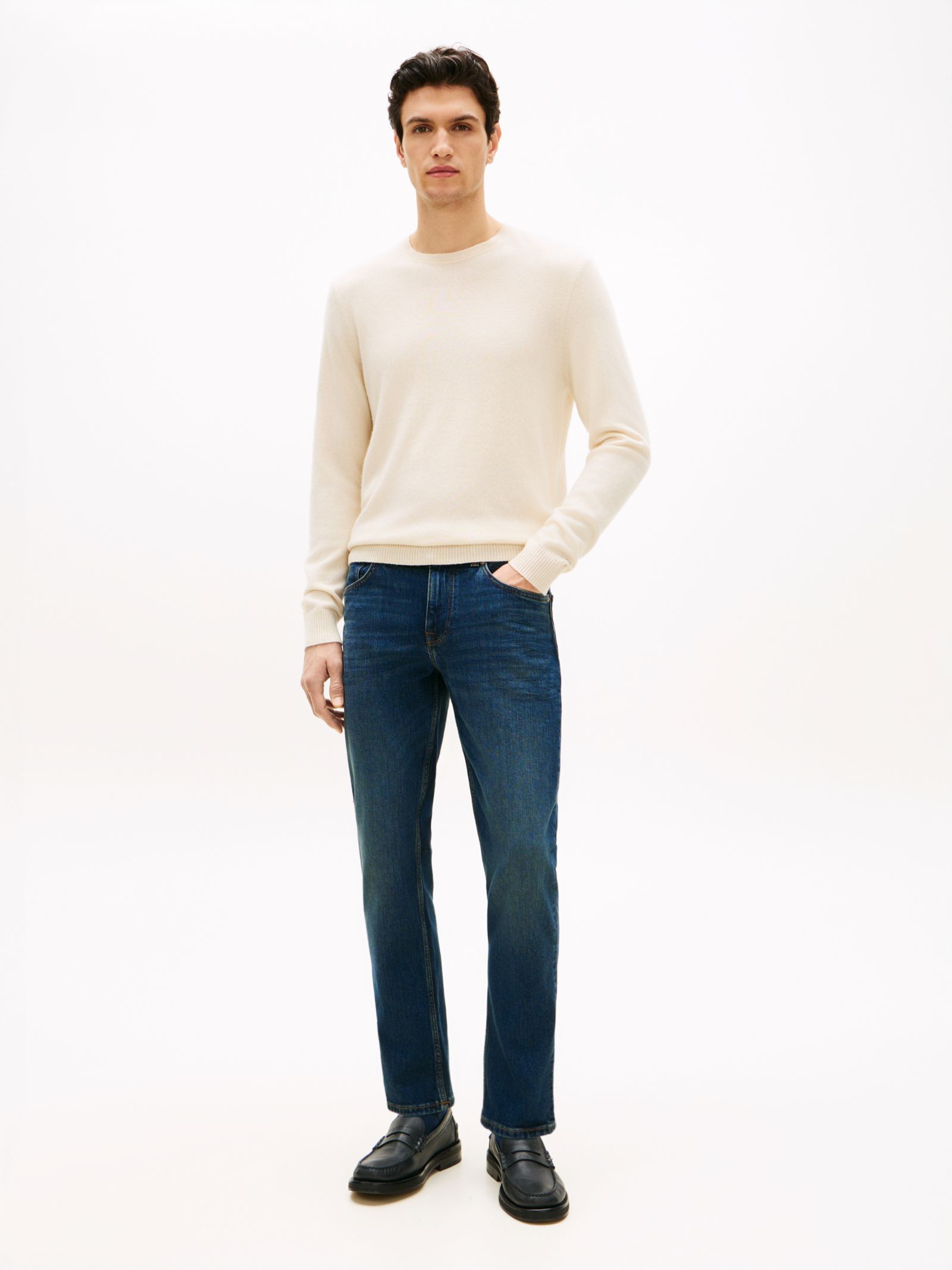 Tommy Hilfiger Denton Straight Jeans met Whiskers