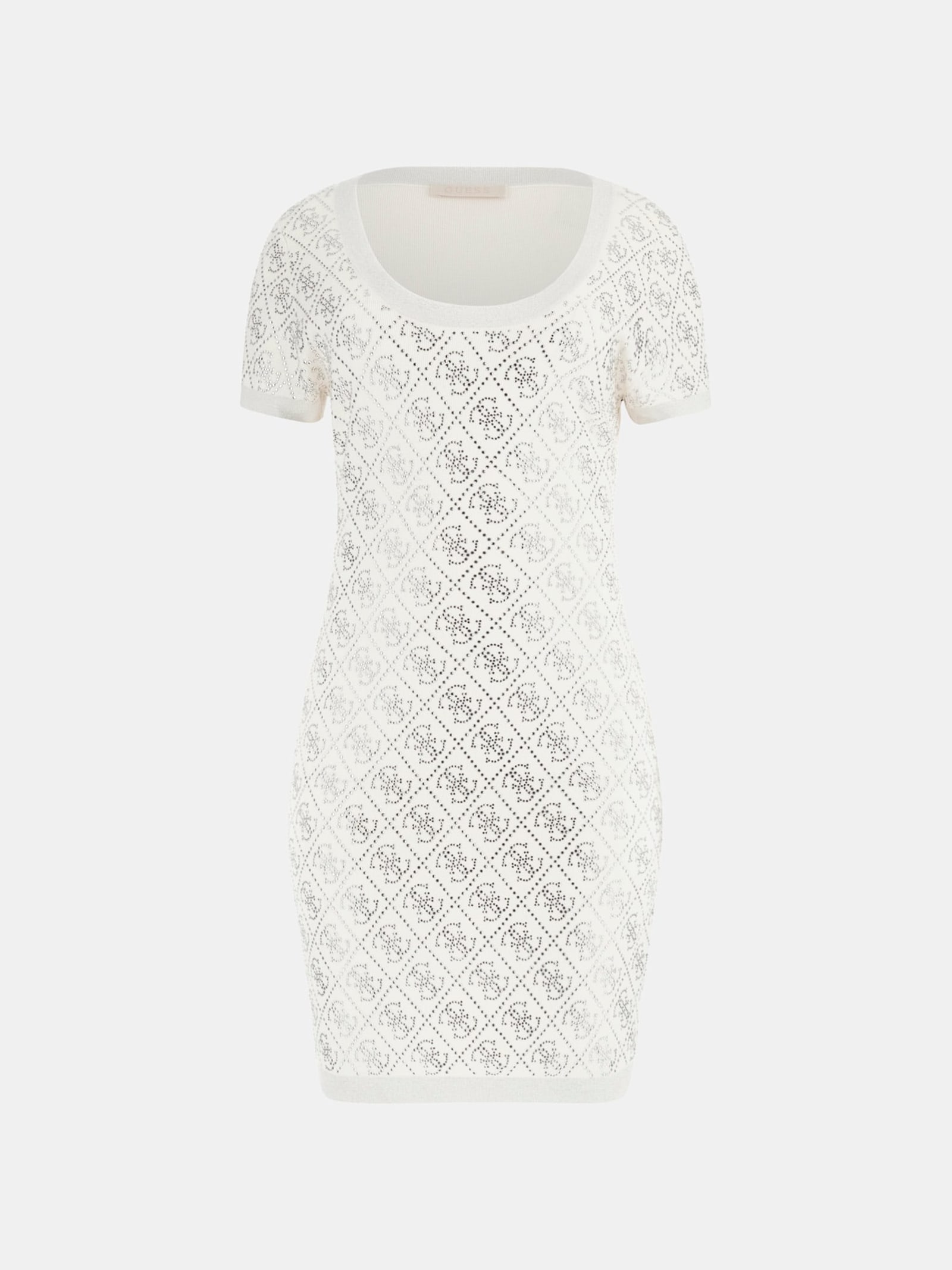 Guess Mini-Jurk Met Logo 4G Van Stras in wit