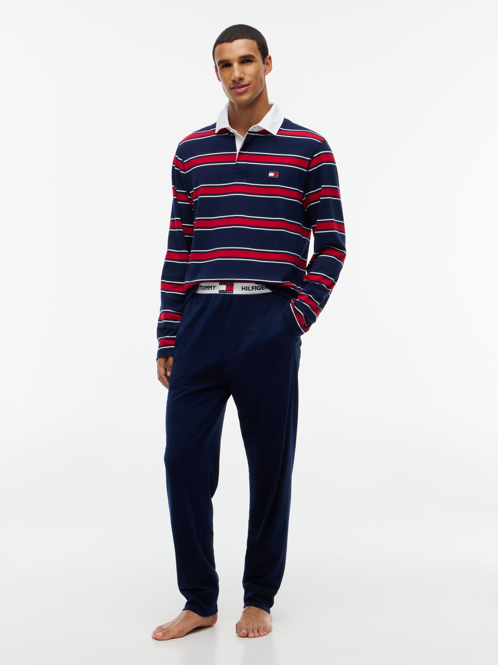 Tommy Hilfiger Heritage Pyjamaset met Rugbyshirt in marine