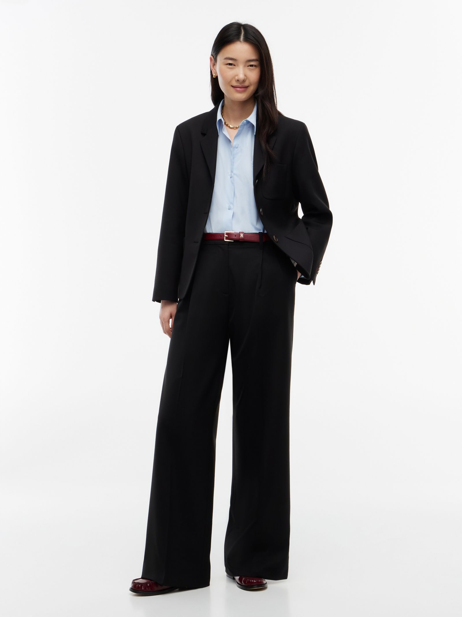 Tommy Hilfiger Tijdloze pantalon van wolmix met wijde fit