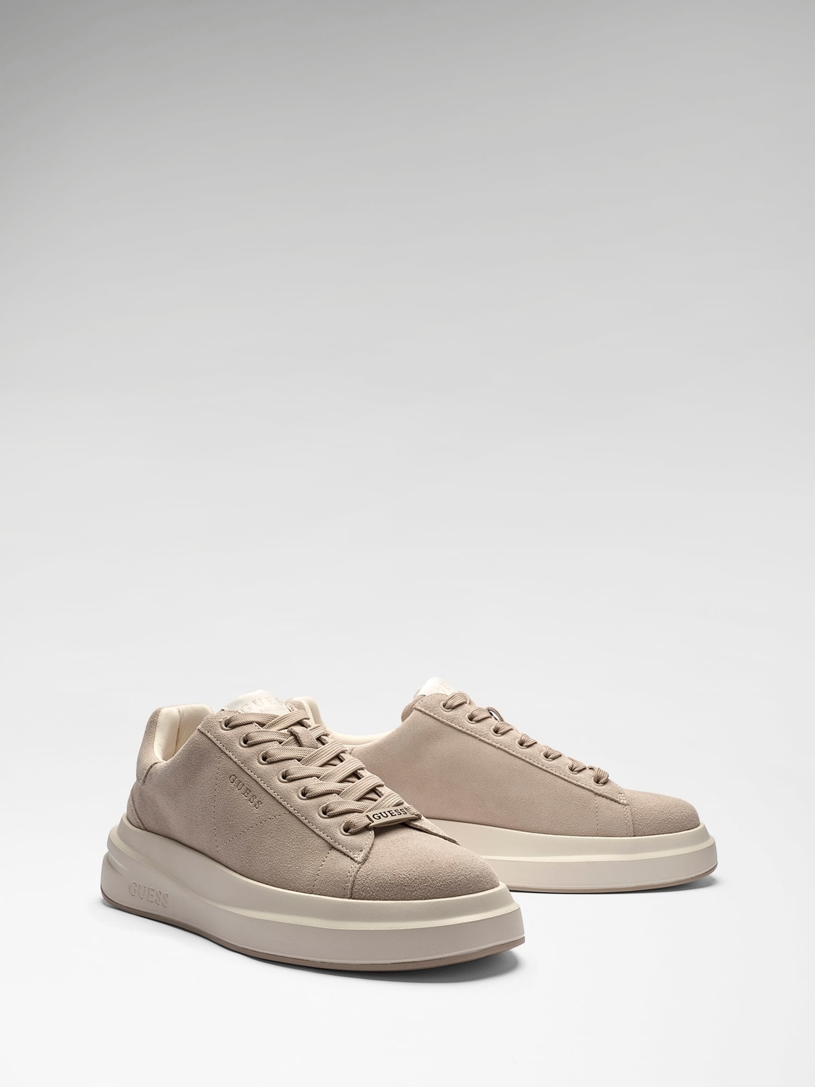 Guess Sneaker Elba Echt Leer in beige