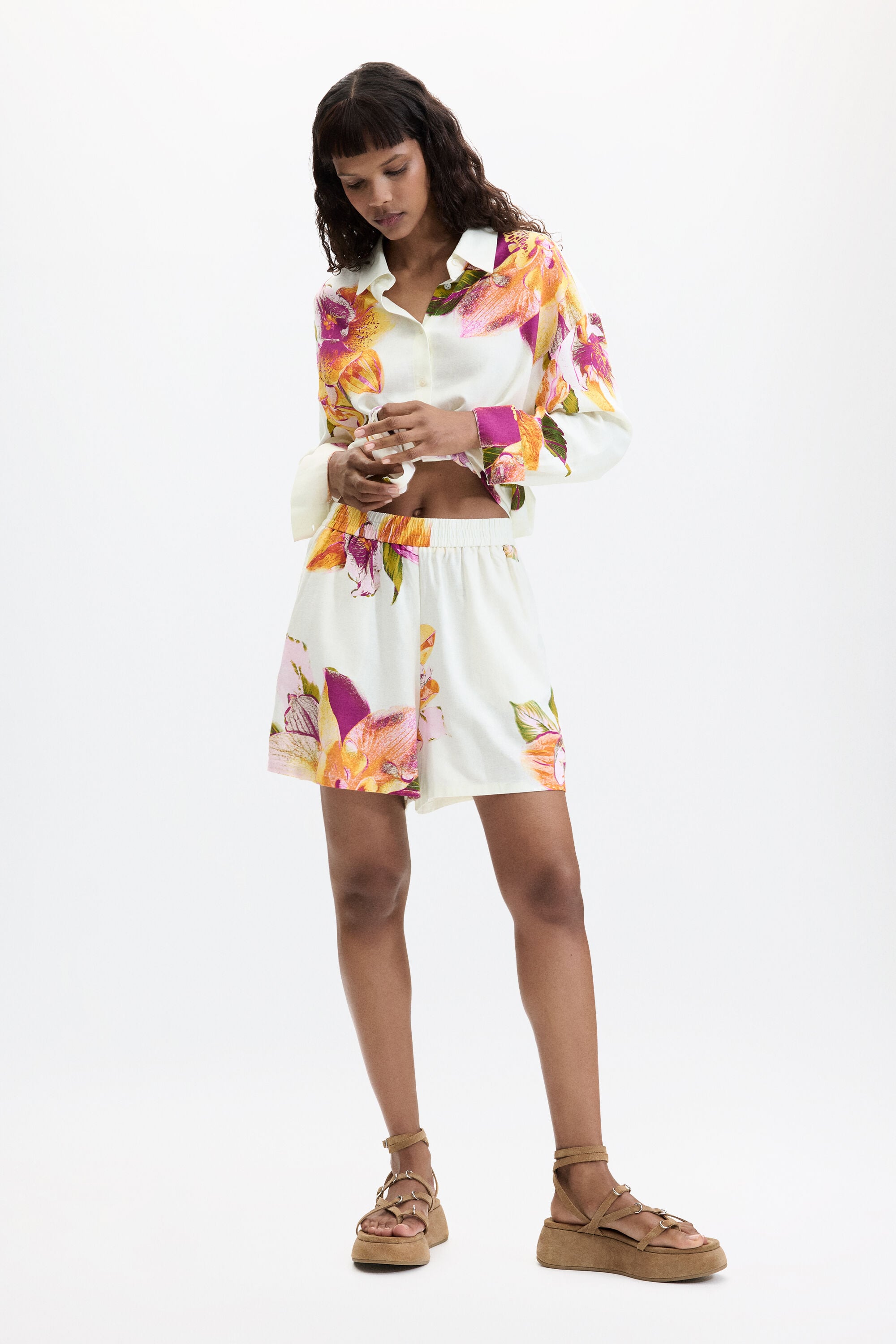 Desigual Korte broek met bloemenprint