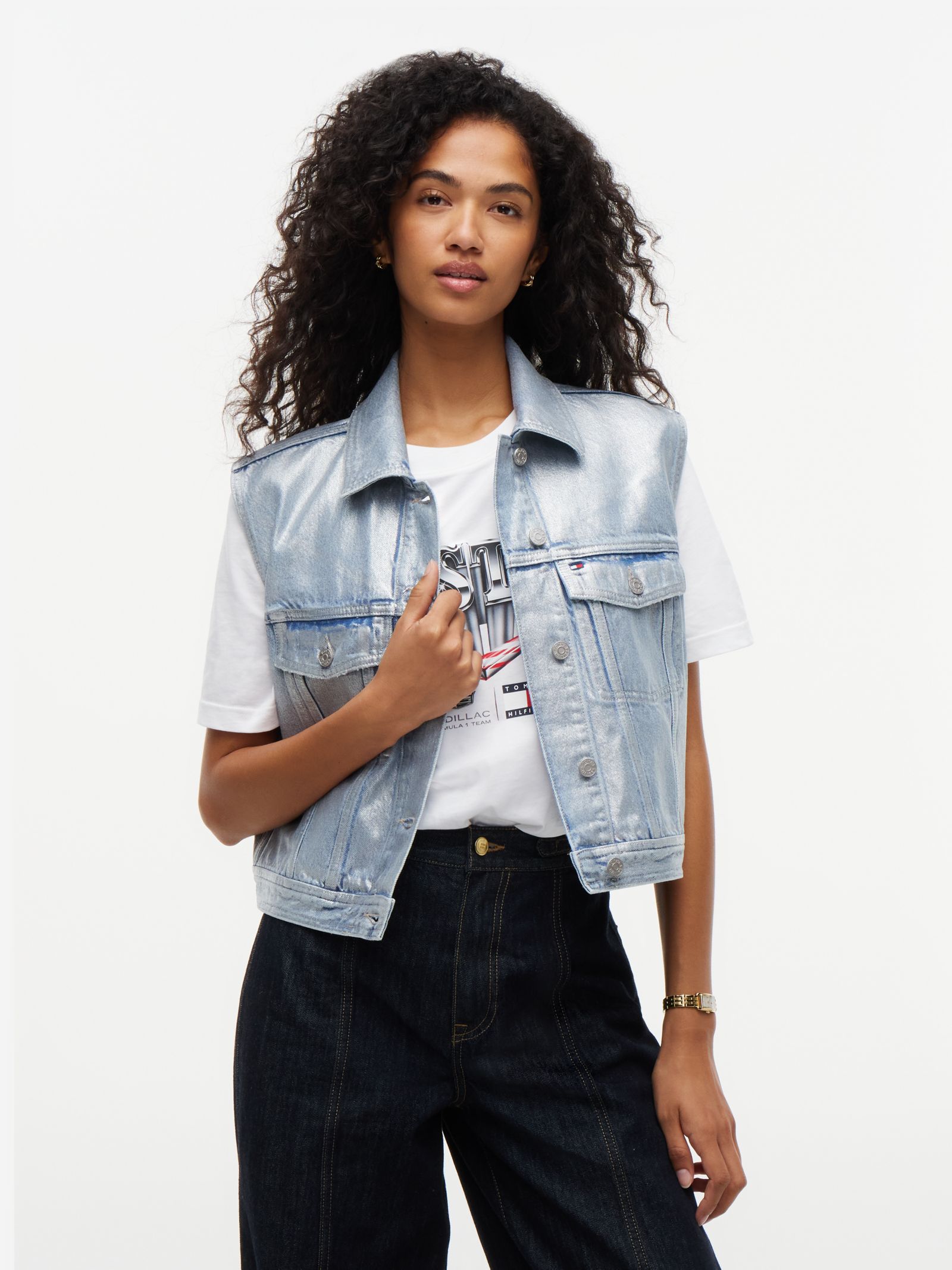 Tommy Hilfiger TH X Cadillac Formula 1® Team Austin metallic denim gilet