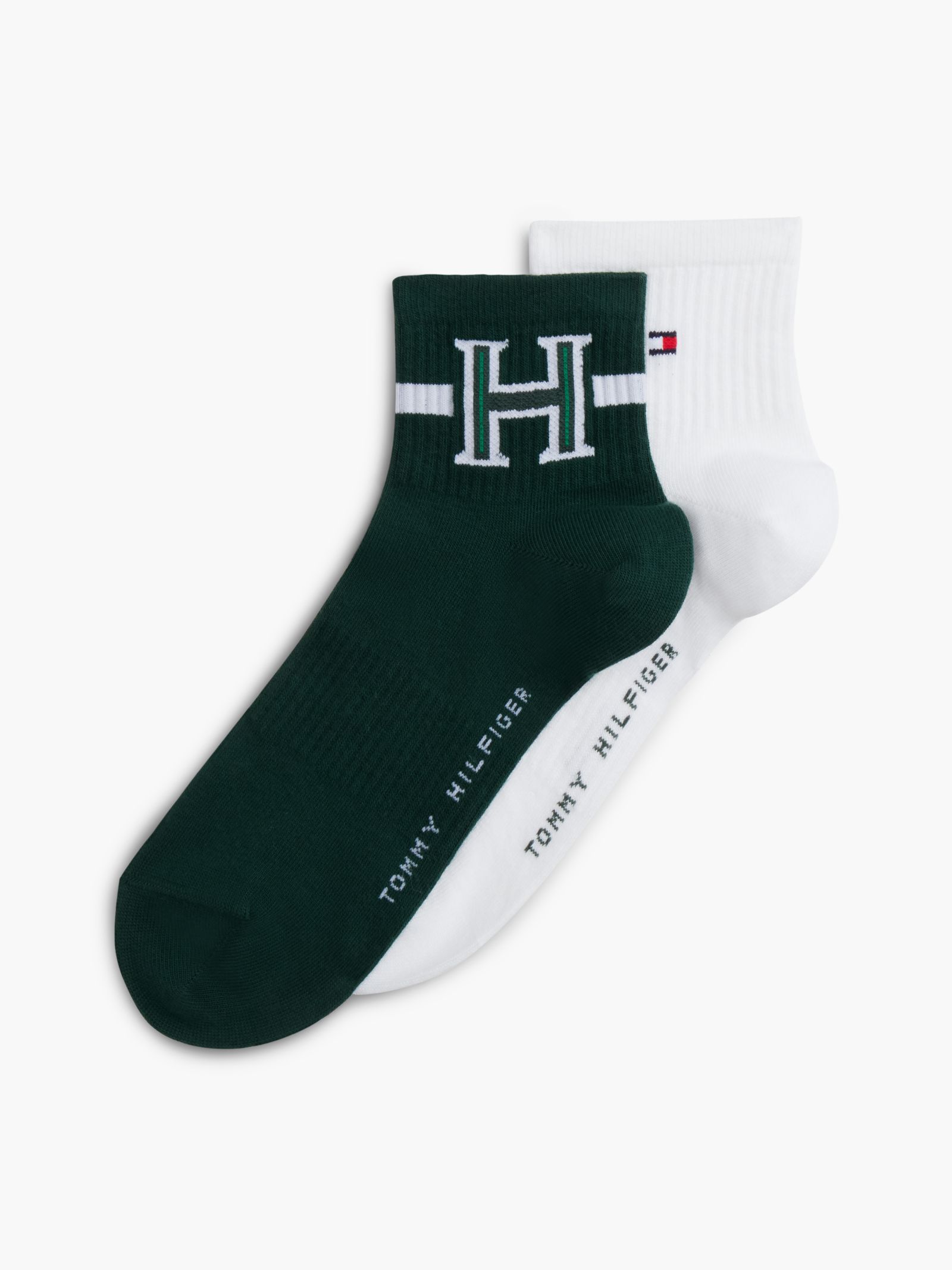 Tommy Hilfiger Set van 2 paar enkelsokken met voetboogsteun in groen