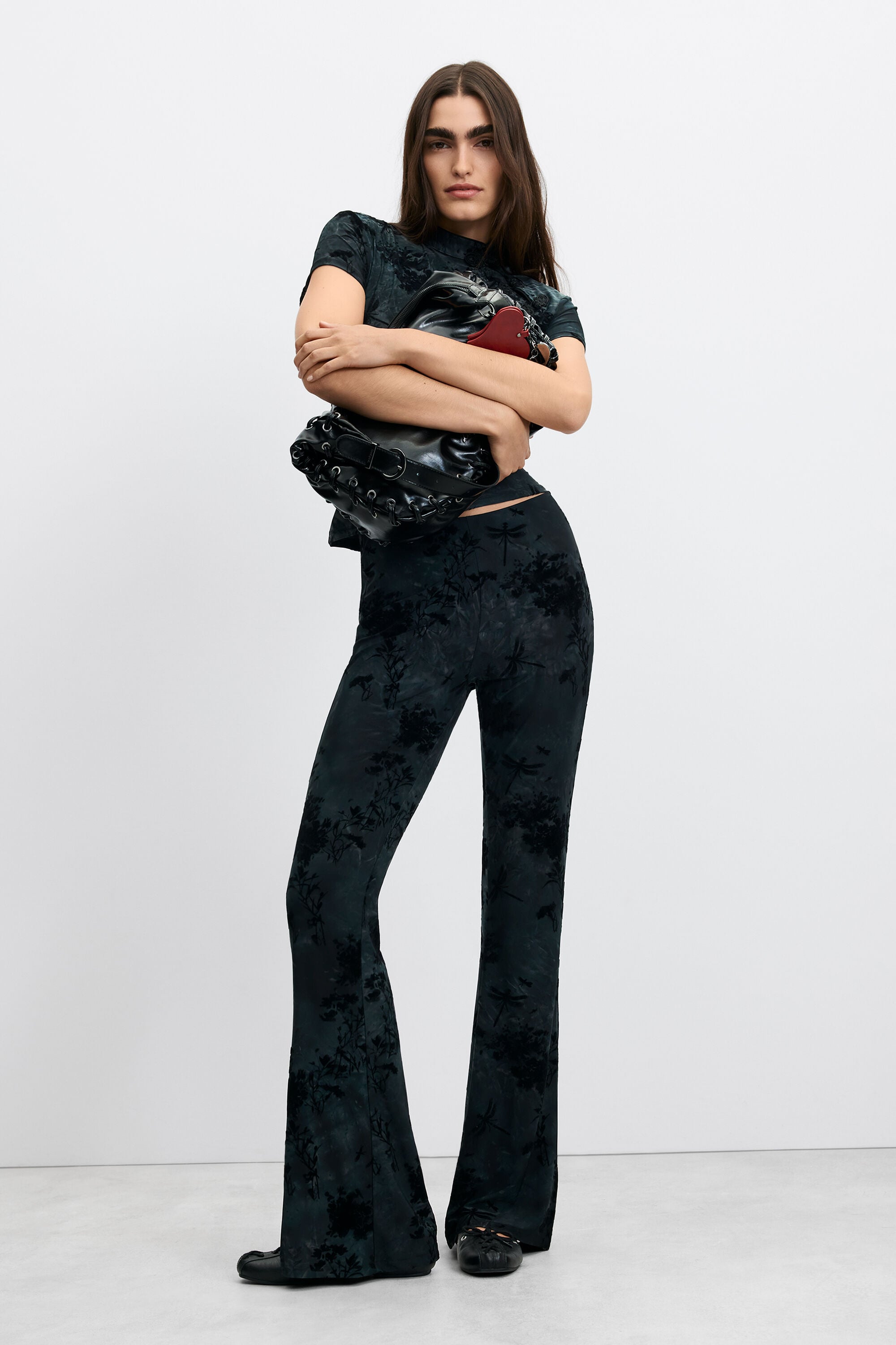Desigual Flocke flarebroek in zwart