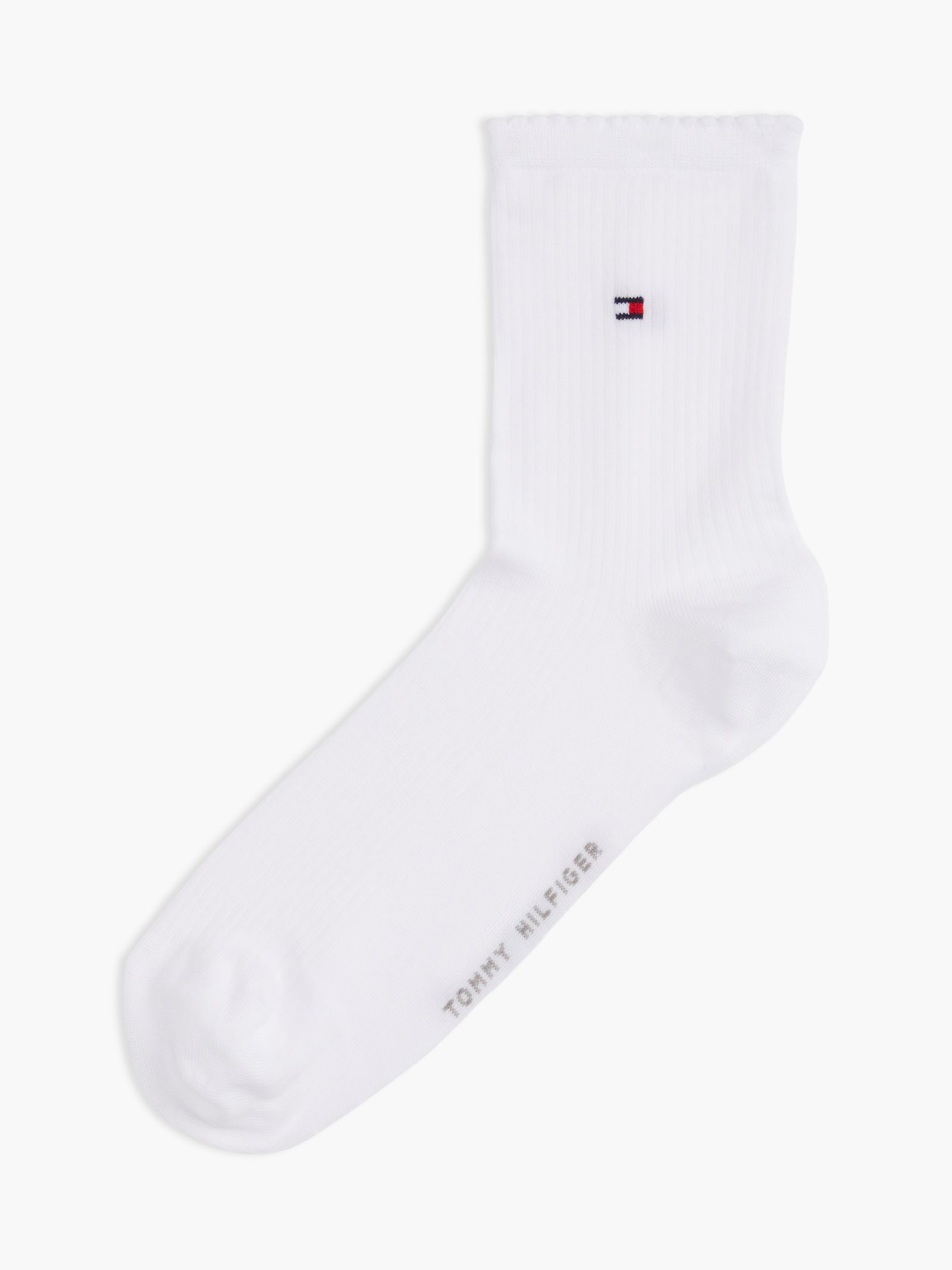 Tommy Hilfiger 1 paar geribde korte sokken in wit