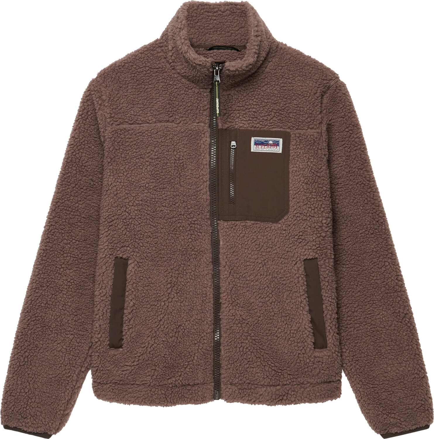 Superdry & Co Fleece Jack Herritage Taupe dames