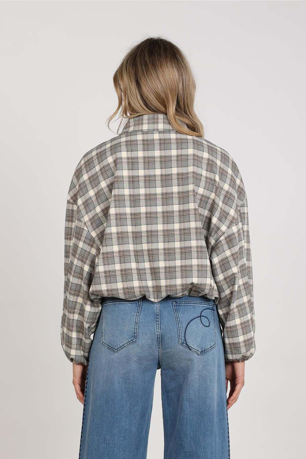 Nukus Bomberjacket Dominique Check Taupe dames