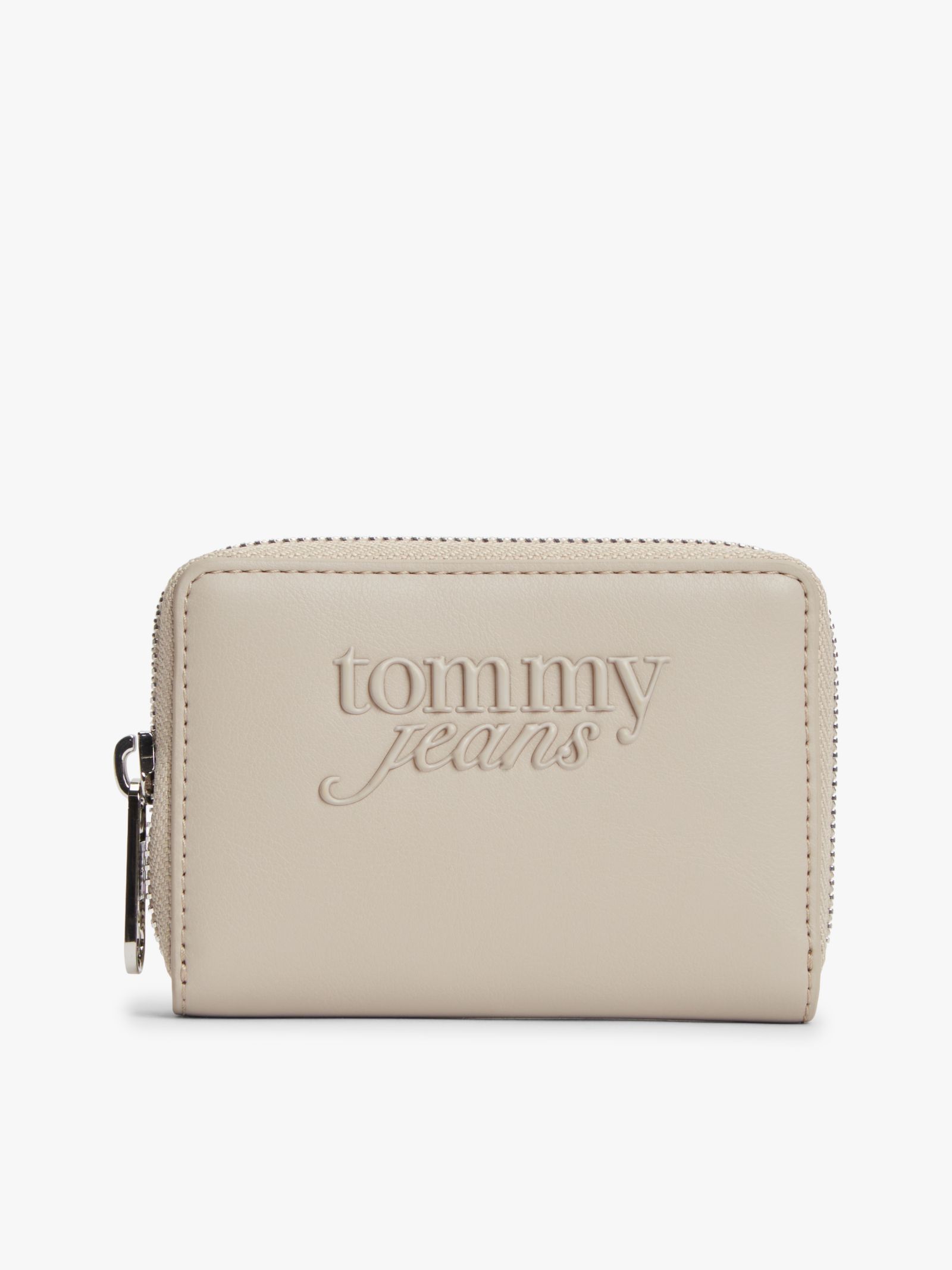 Tommy Jeans Essential Zip Around portemonnee met logo in beige