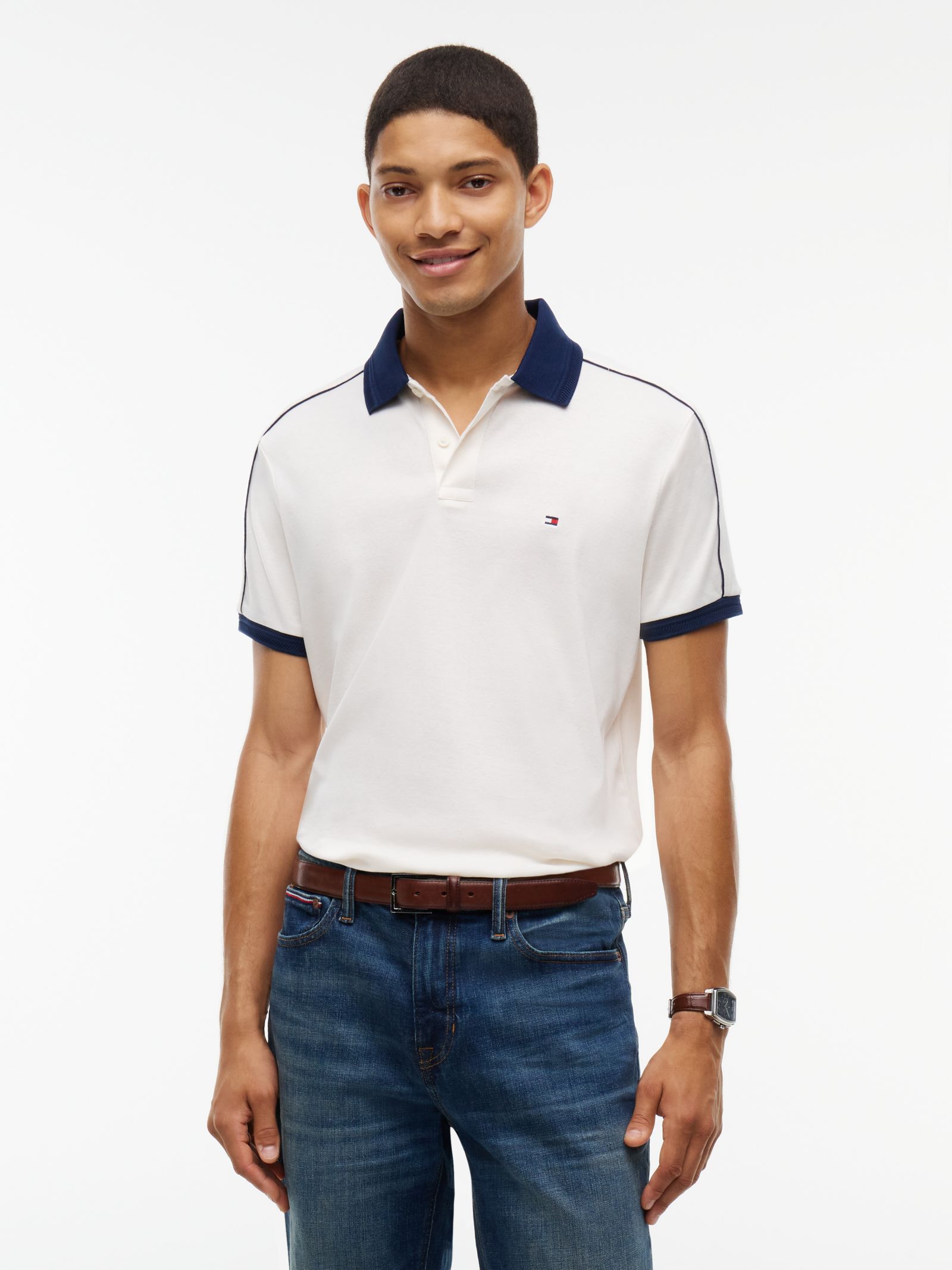 Tommy Hilfiger Regular fit polo met gestructureerde kraag