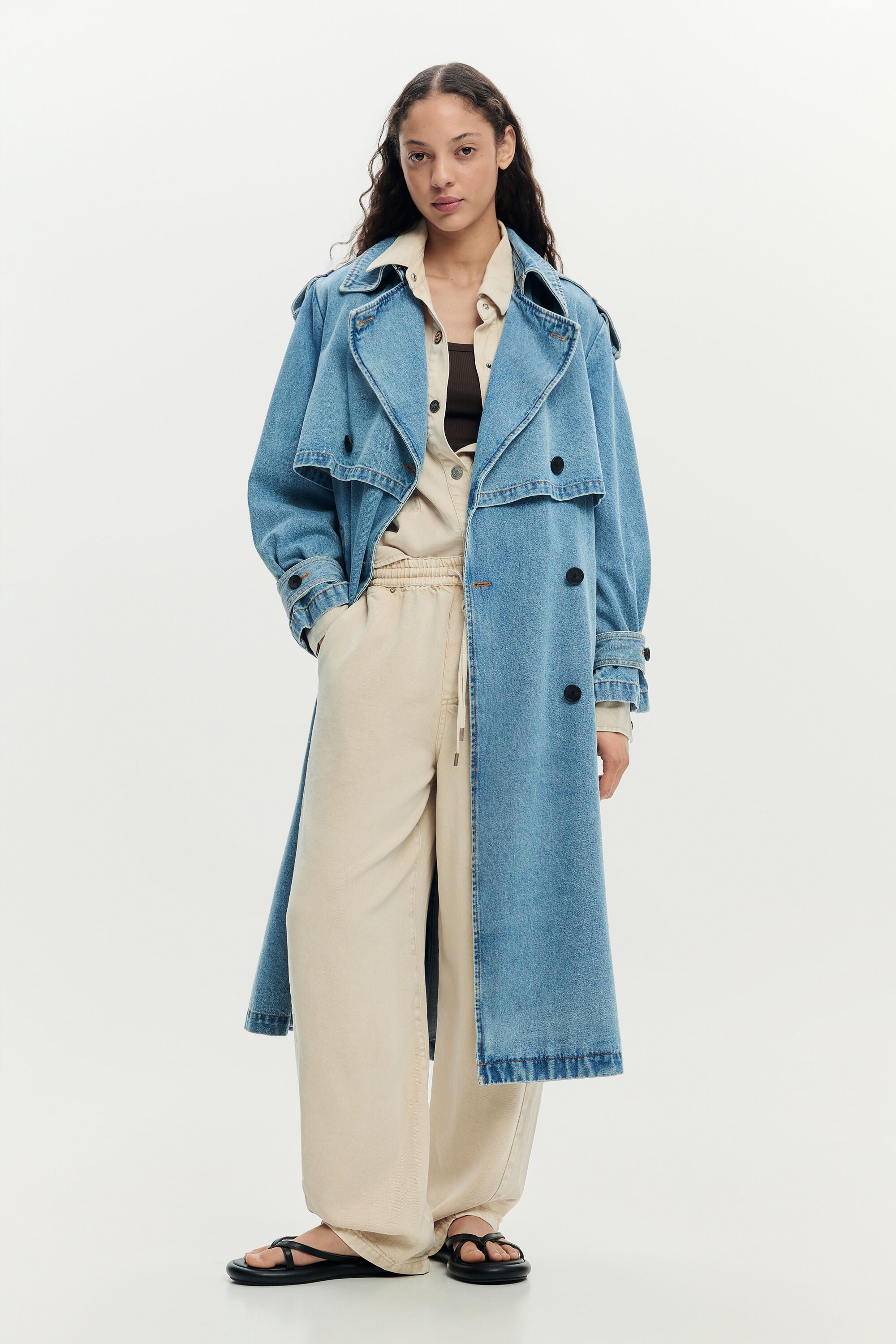 Desigual Denim trenchcoat met riem