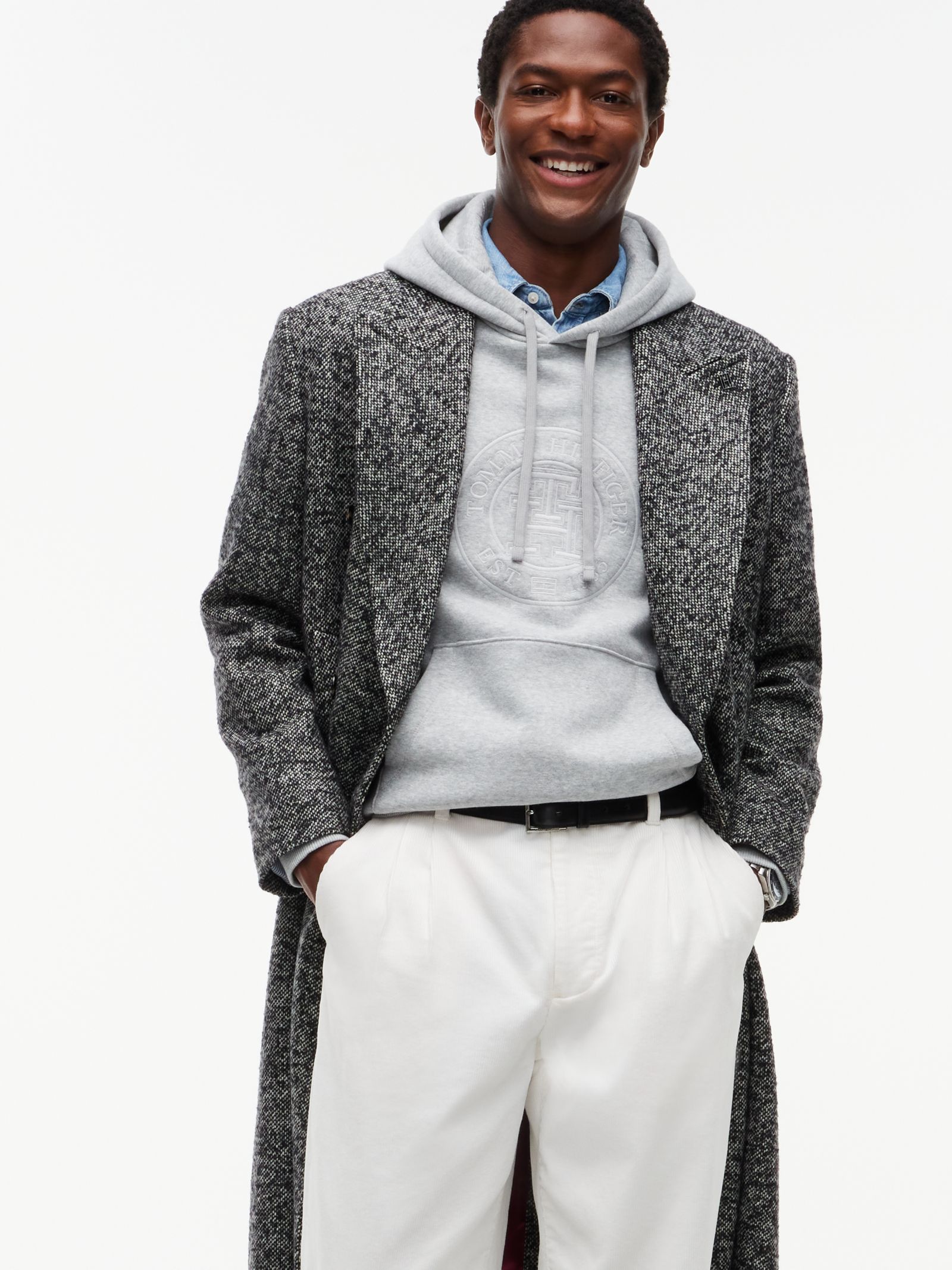 Tommy Hilfiger New York Label lange wolmix jas