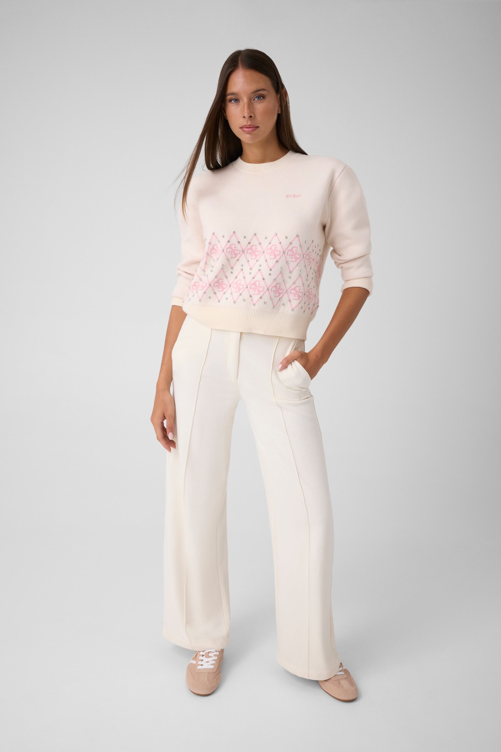 Guess Broek Wide-Leg in beige