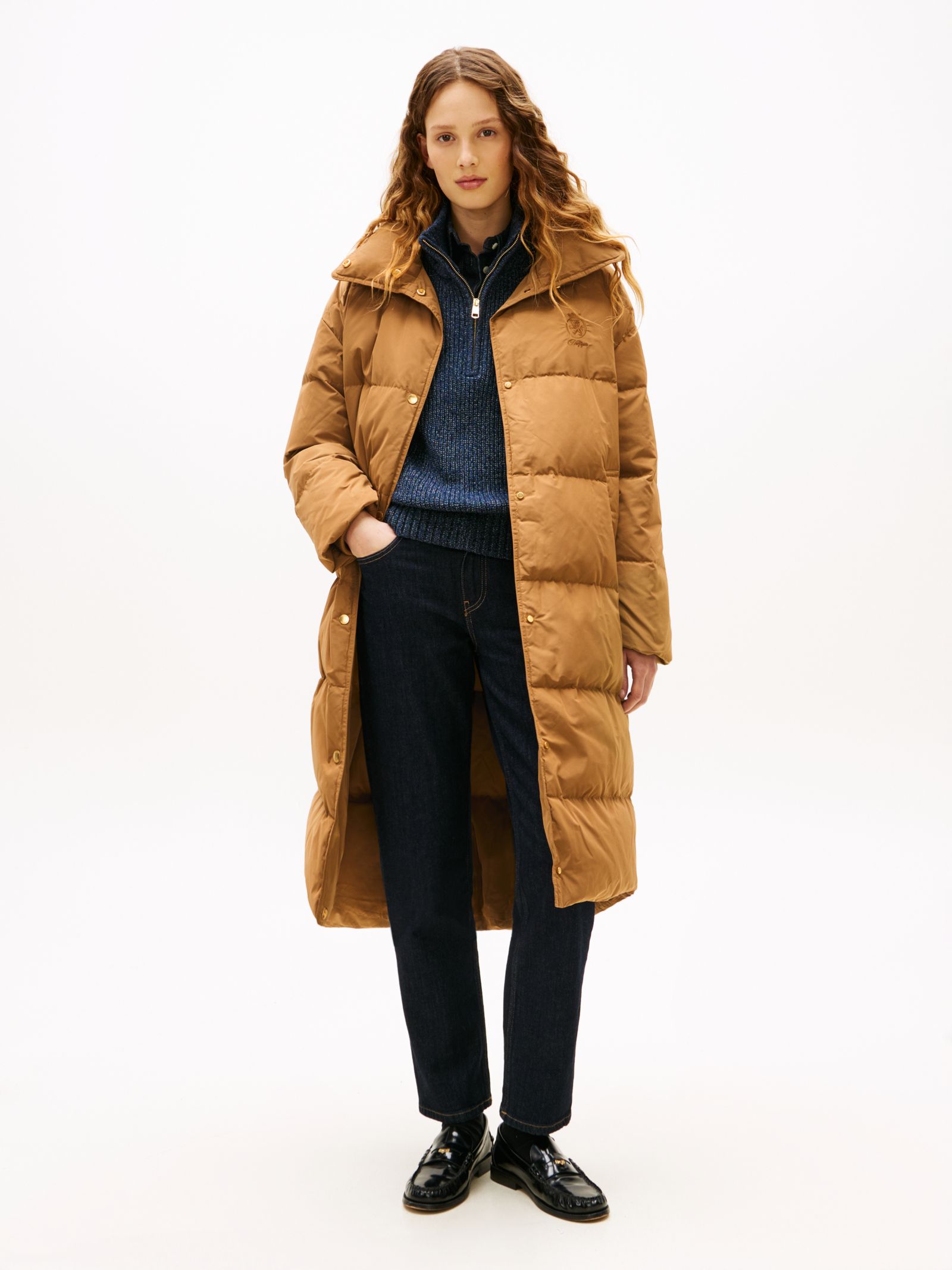 Tommy Hilfiger Donzen pufferjas met geborduurd embleem
