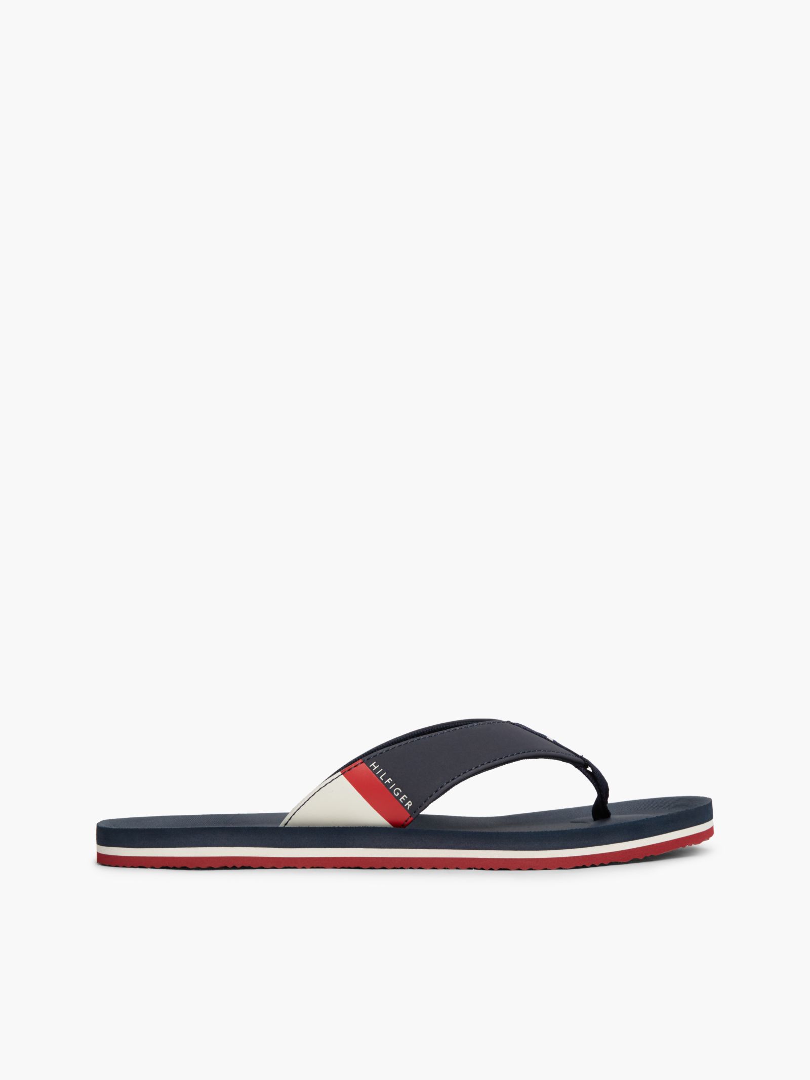 Tommy Hilfiger Teenslipper met gewatteerd bandje en logo in marine
