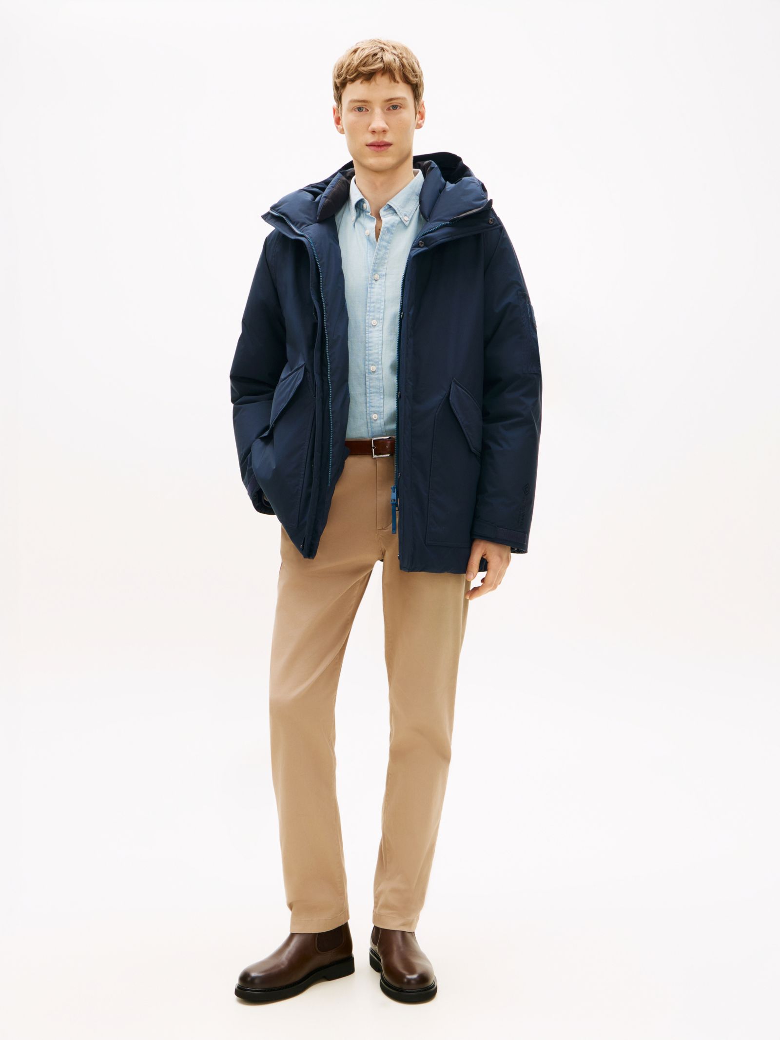 Tommy Hilfiger Waterafstotende winddichte parka met dons in marine