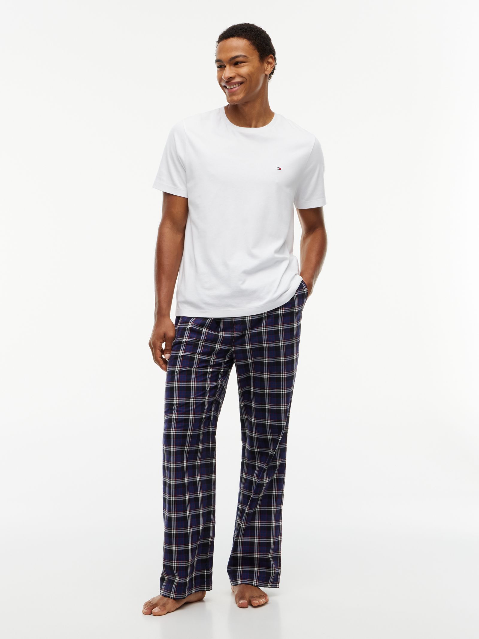 Tommy Hilfiger TH Original relaxed fit poplin pyjamabroek in marine