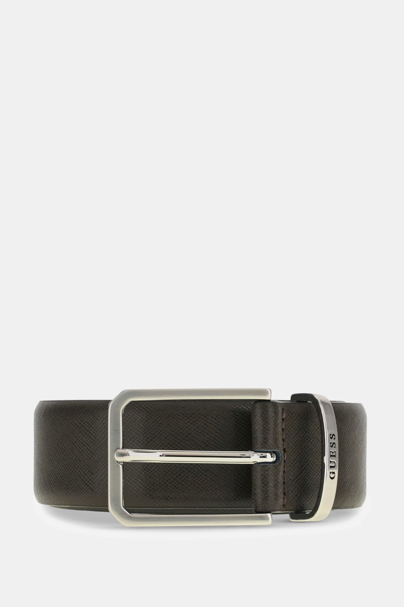 Guess Geklede Riem Van Saffianoleer in bruin