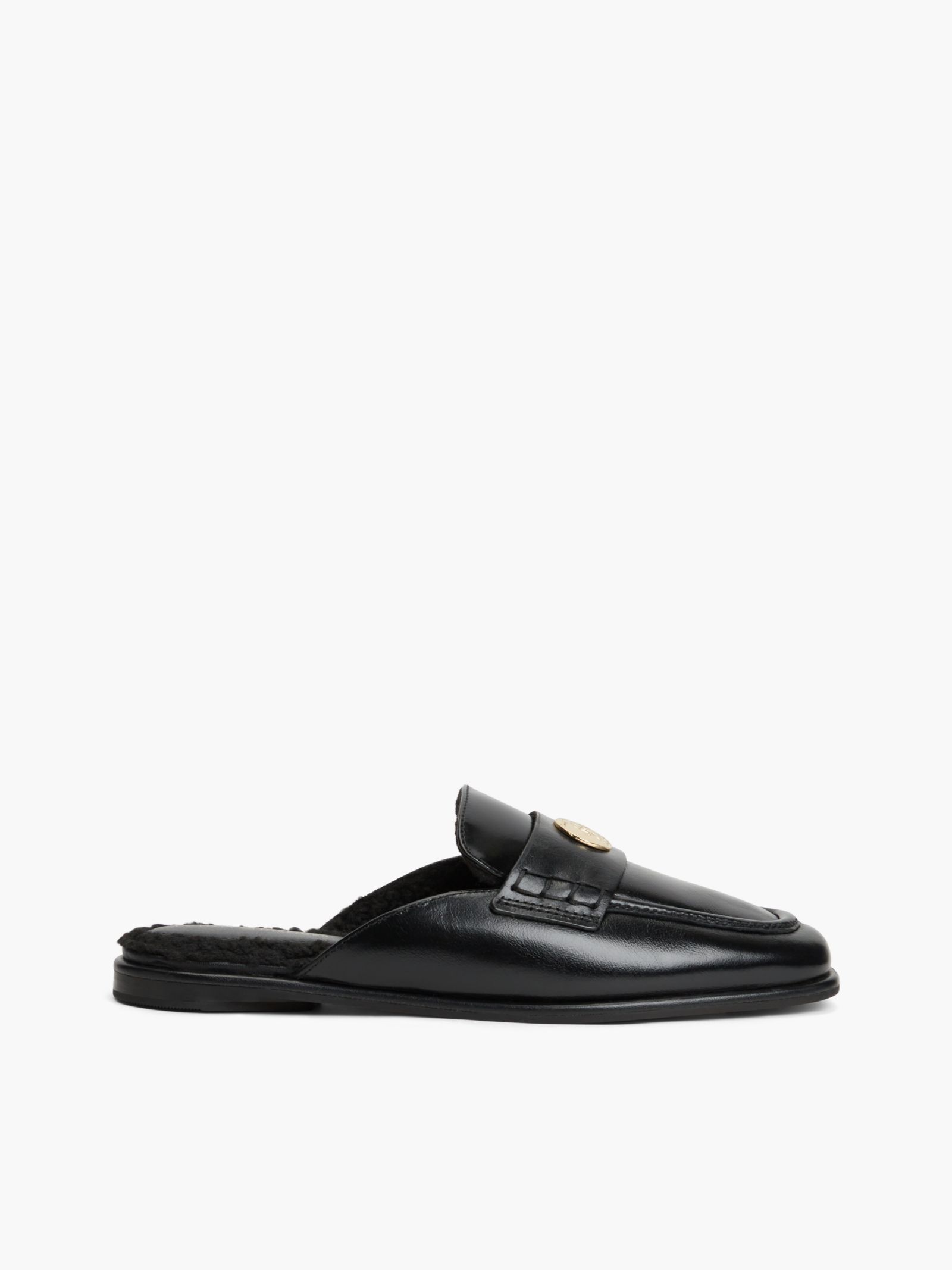 Tommy Hilfiger Leren penny mule met vierkante neus