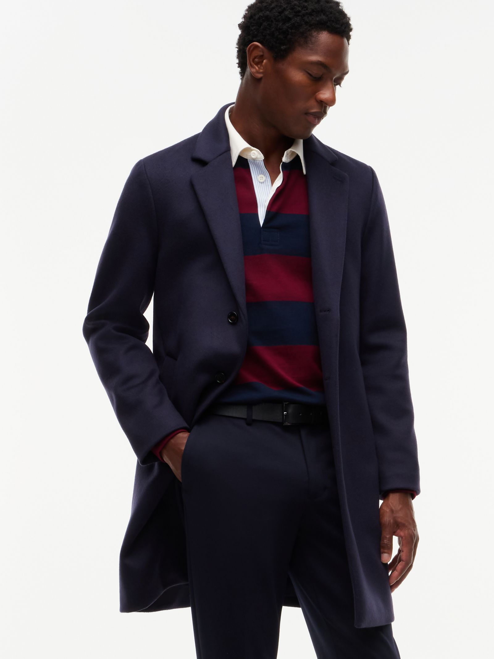 Tommy Hilfiger New York Label wolmix jas in marine