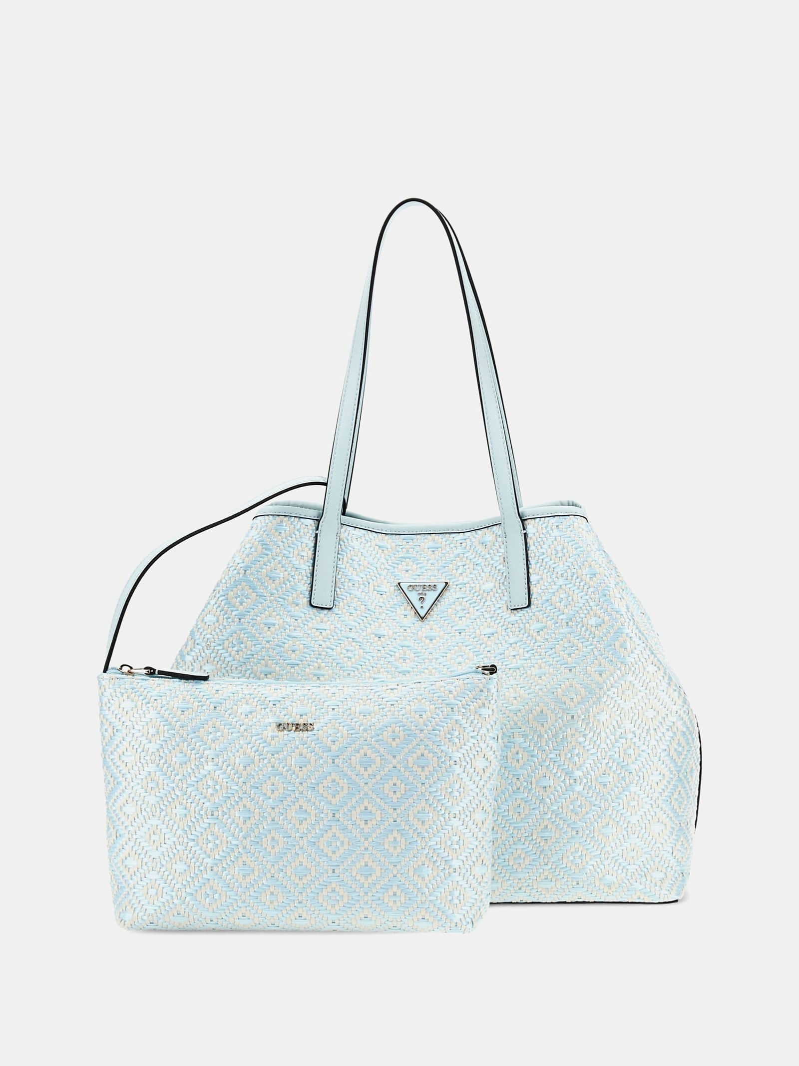 Guess Maxi Shopper Vikky Van Raffia in blauw