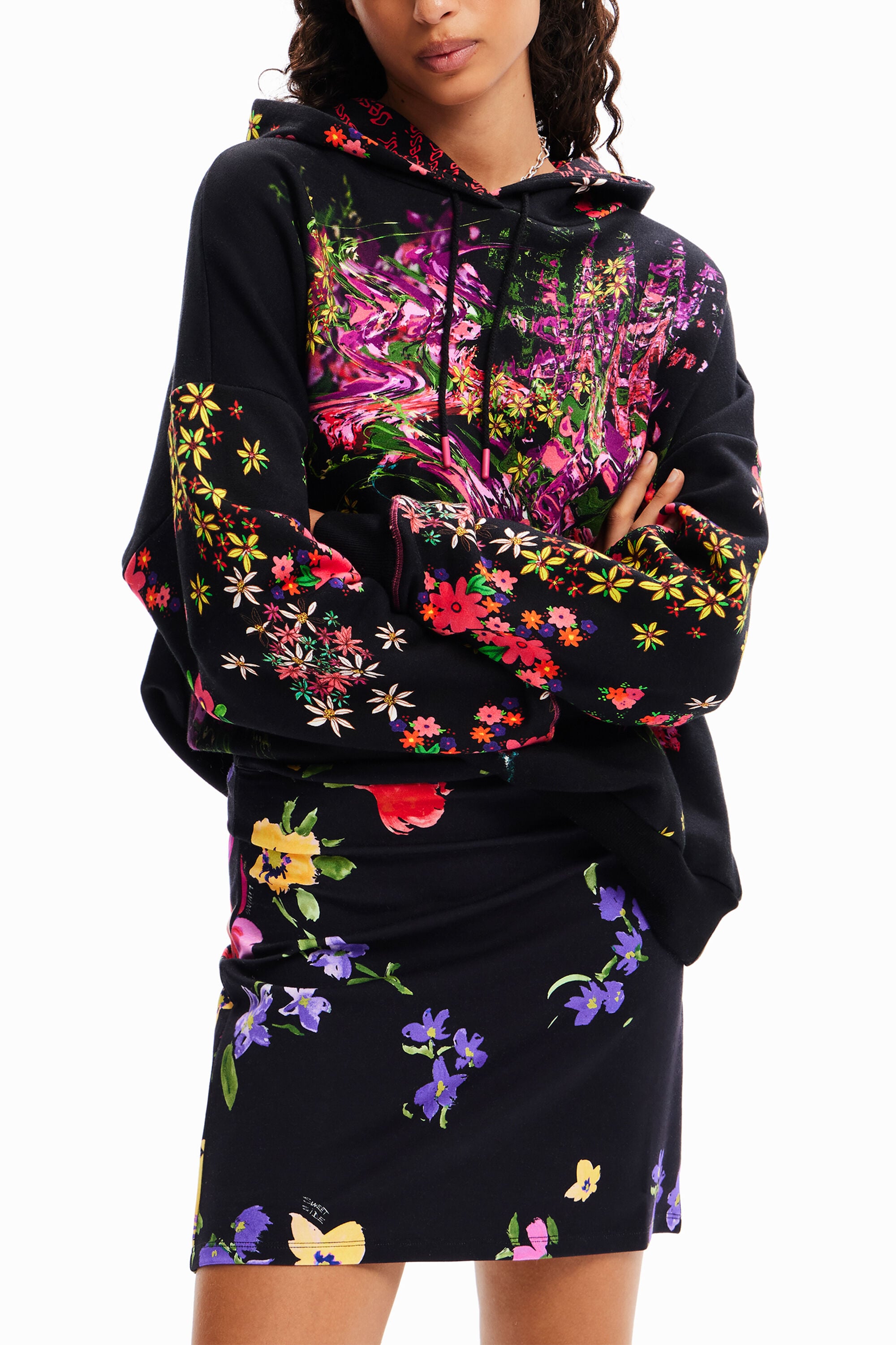 Desigual Gebloemde minirok met stretch