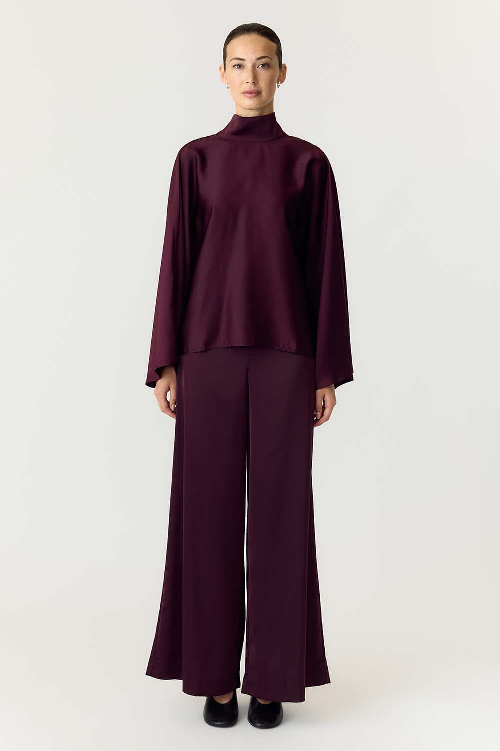 Y.A.S. Broek Pelana HW Palazzo Bordeaux Rood dames