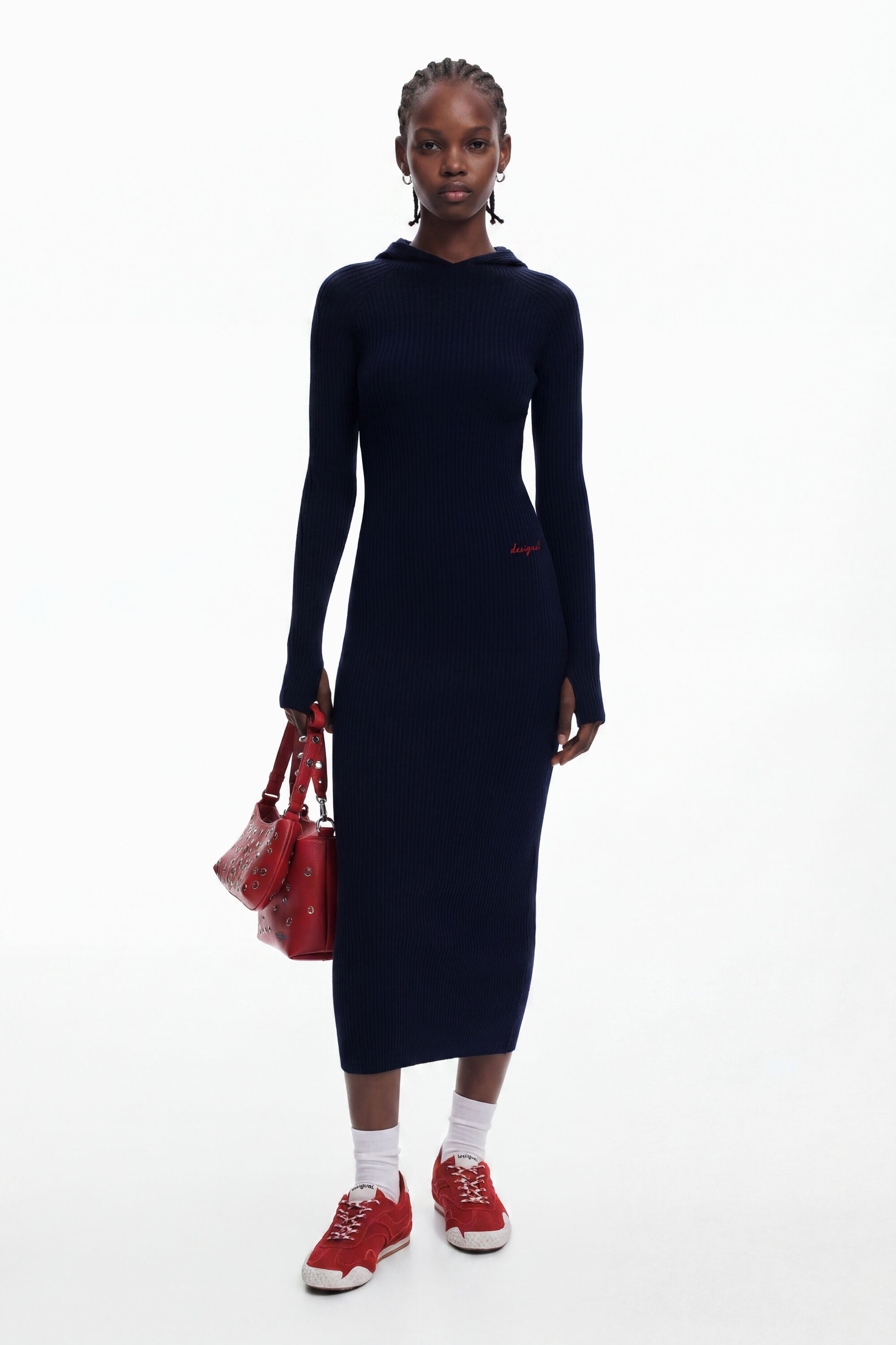 Desigual Getailleerde jurk met capuchon