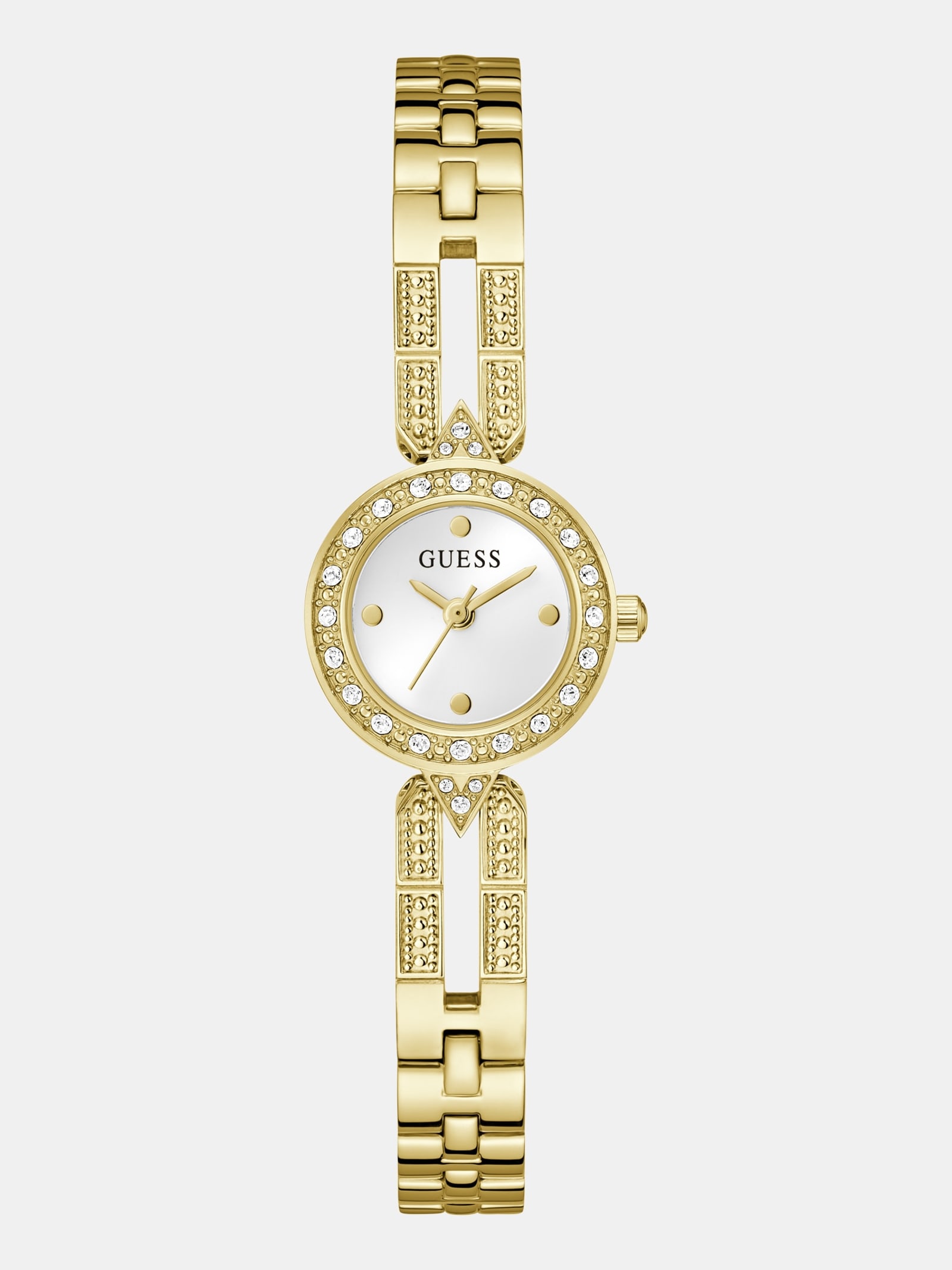 Guess Crystal Recycled Steel Analoog Horloge 22,5 Mm in goud