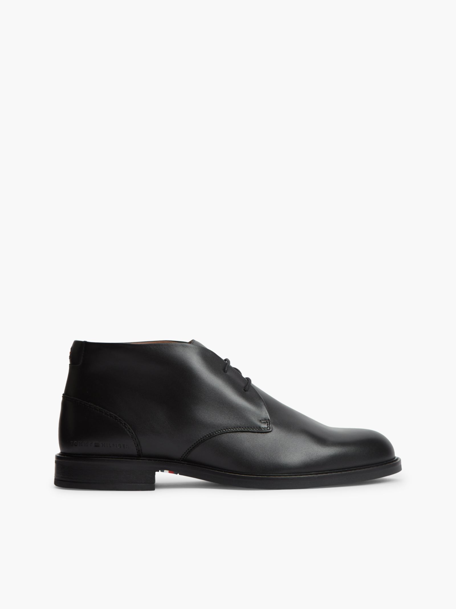 Tommy Hilfiger Leren enkellaars met ritssluiting for men in zwart