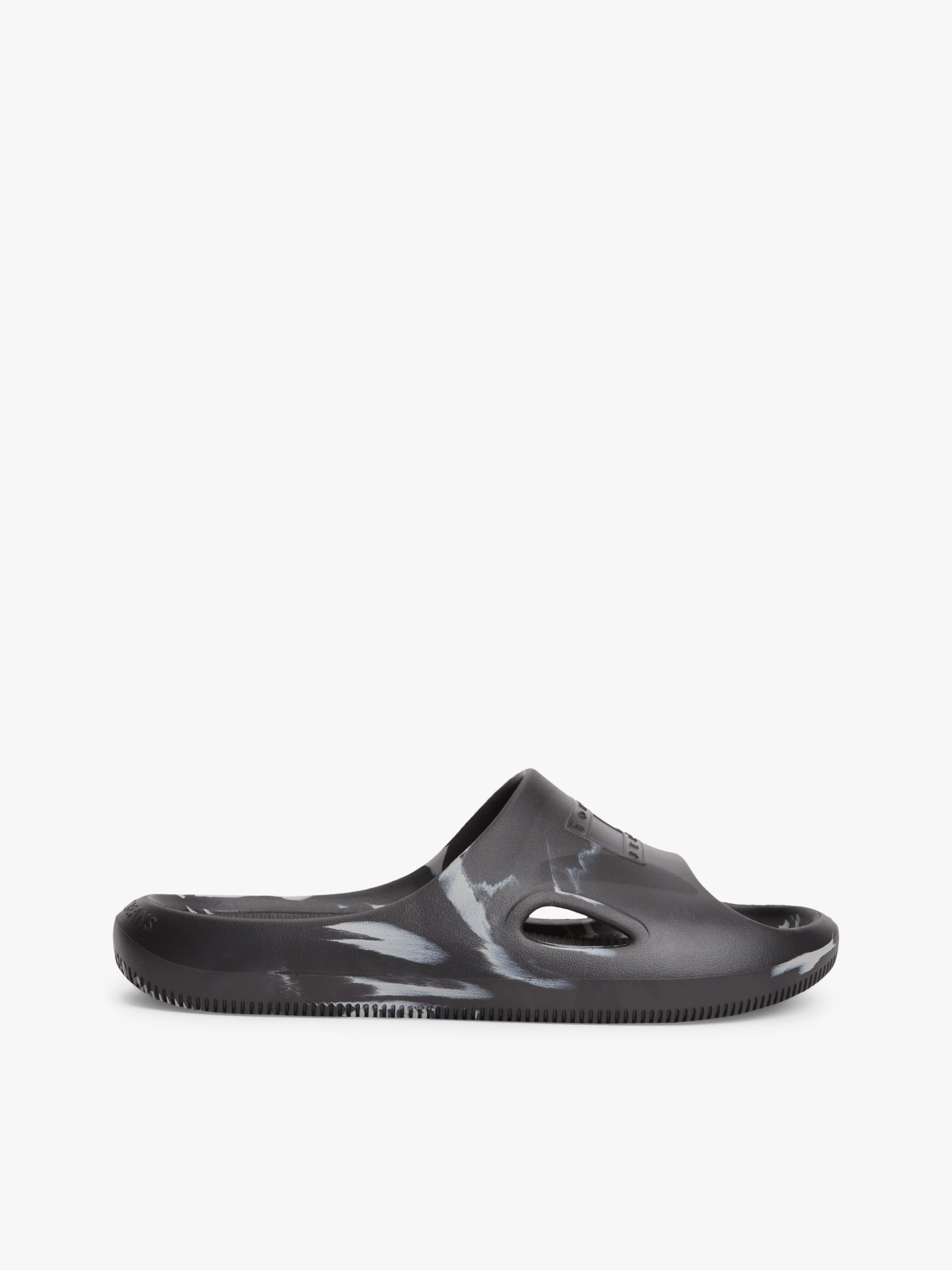 Tommy Jeans Gemarmerde cut out slipper met profielzool in zwart