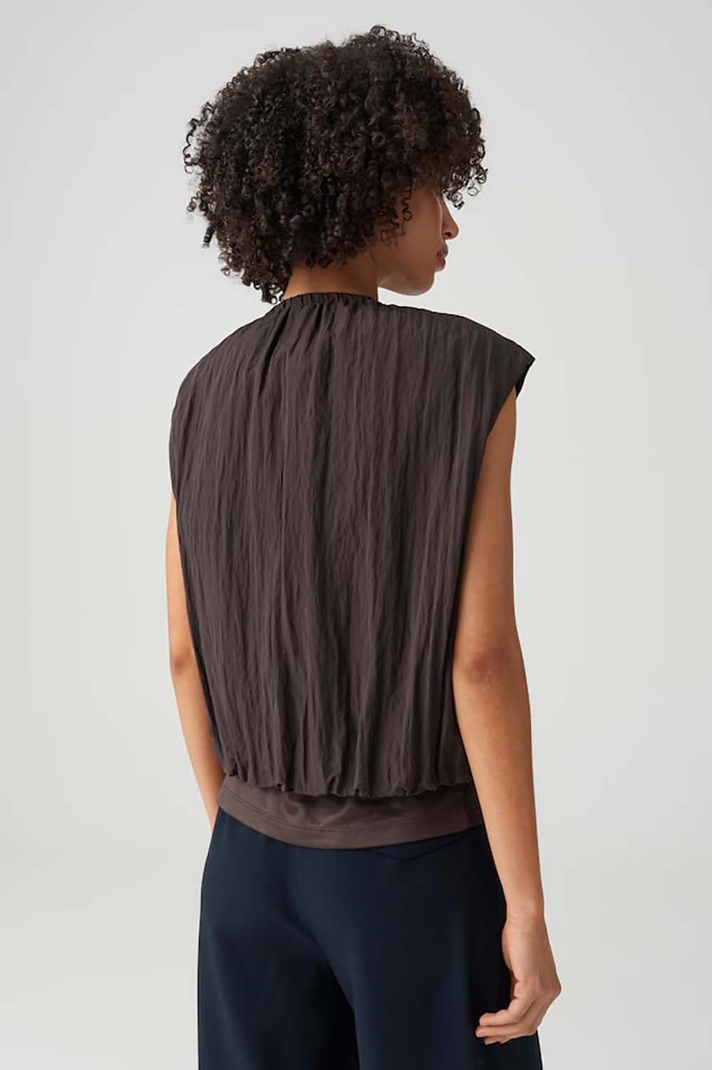 Opus Gilet Werina Boxy Bruin dames