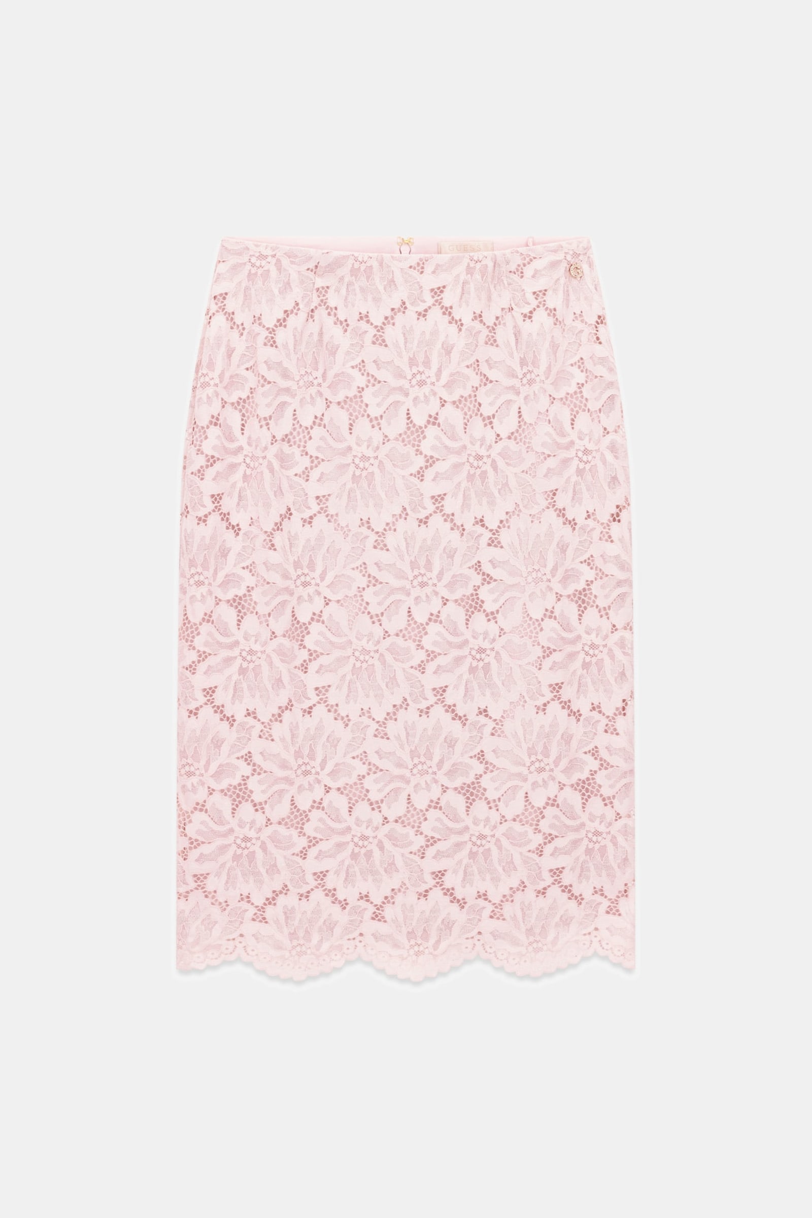 Guess Midi Rok Van Kant in roze