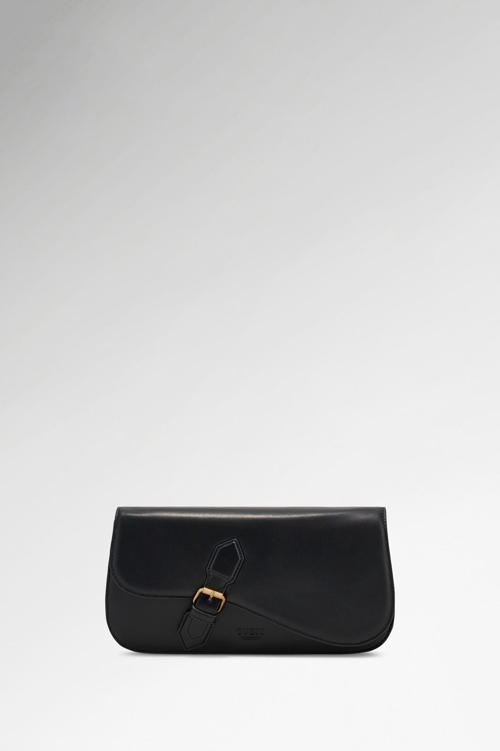 Guess Charlotte Echtleren Schoudertas in zwart