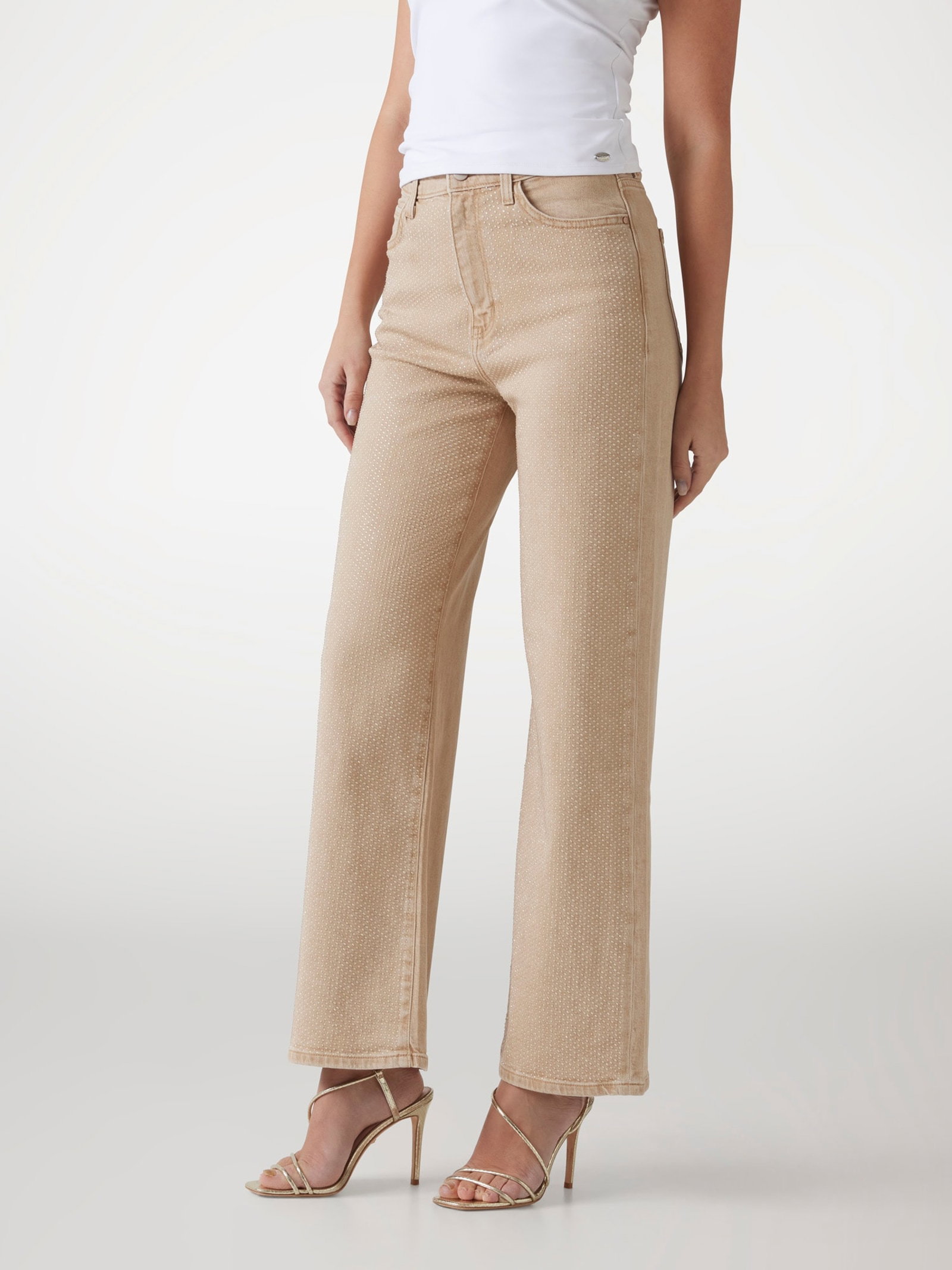 Guess Jeans Met Wijde Pijpen En Stras