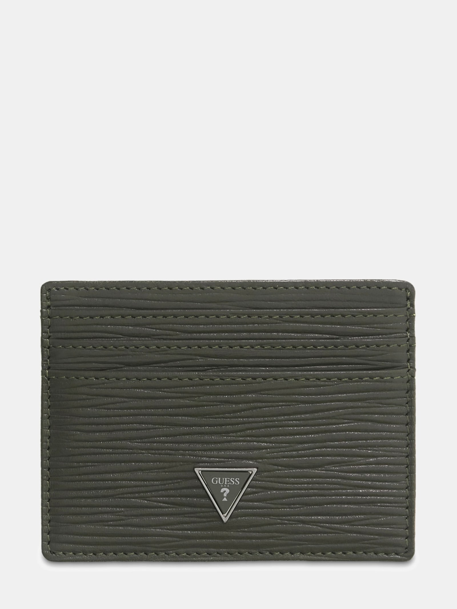 Guess Milano Portemonnee Van Echt Leer Met Logo in groen