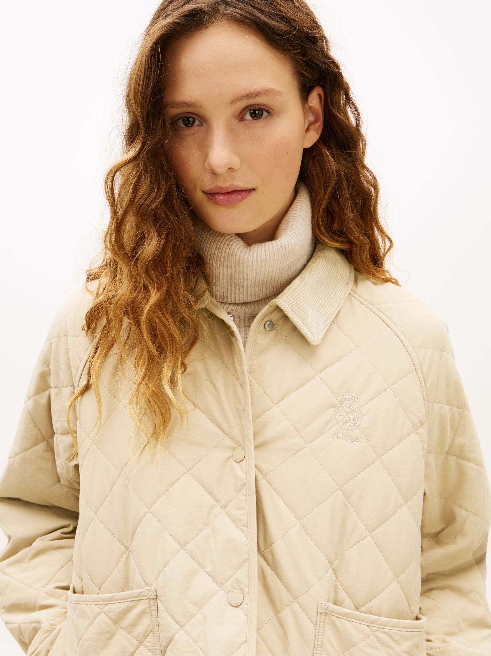 Tommy Hilfiger Quilted waterafstotend regenjack met embleem
