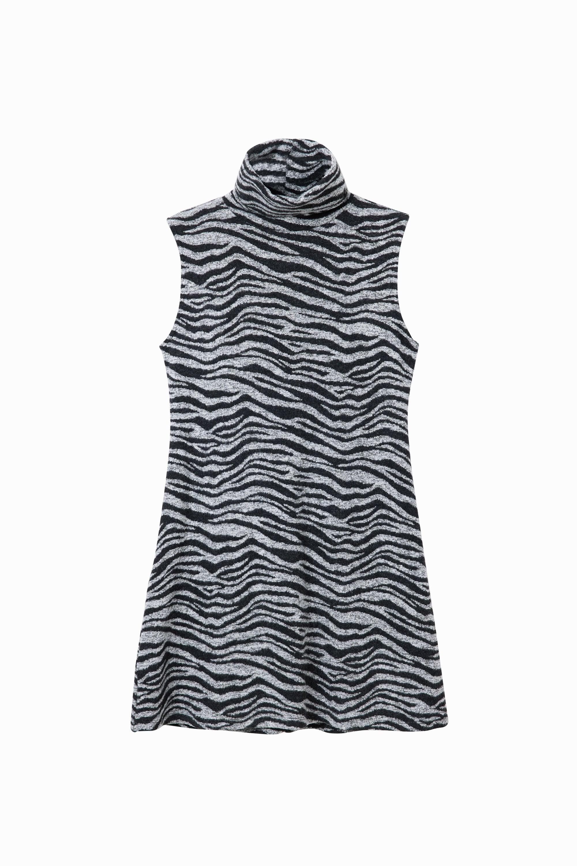 Desigual Korte gebreide jurk met zebraprint