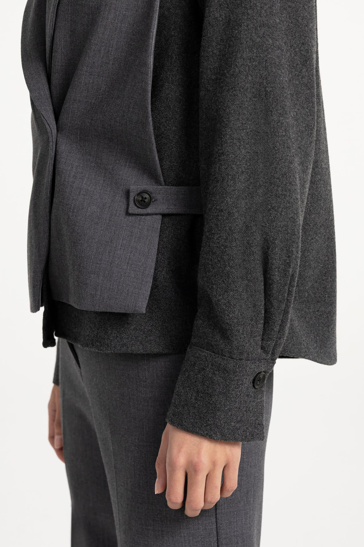 Yaya Blazer Geweven Antraciet dames