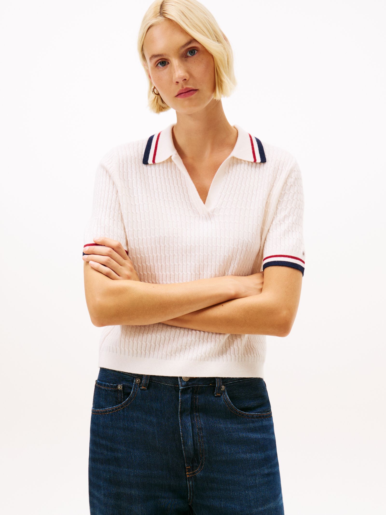 Tommy Hilfiger Polotrui met korte mouwen en kasjmier