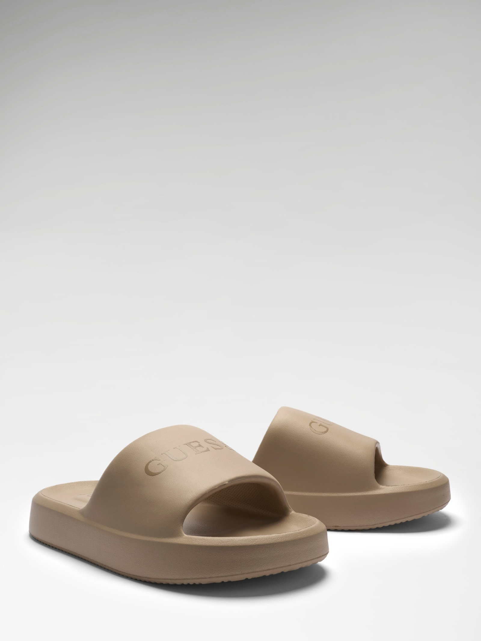 Guess Logo Slippers in beige