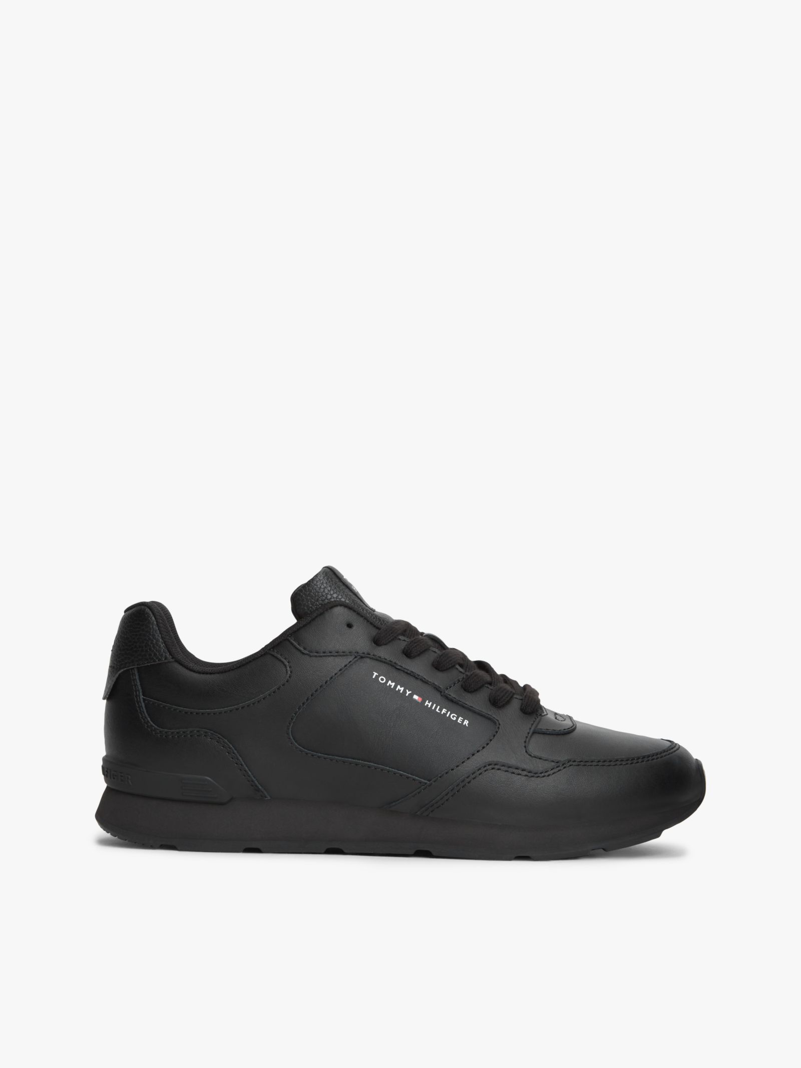 Tommy Hilfiger Lichtgewicht sneaker met logo en leer in zwart