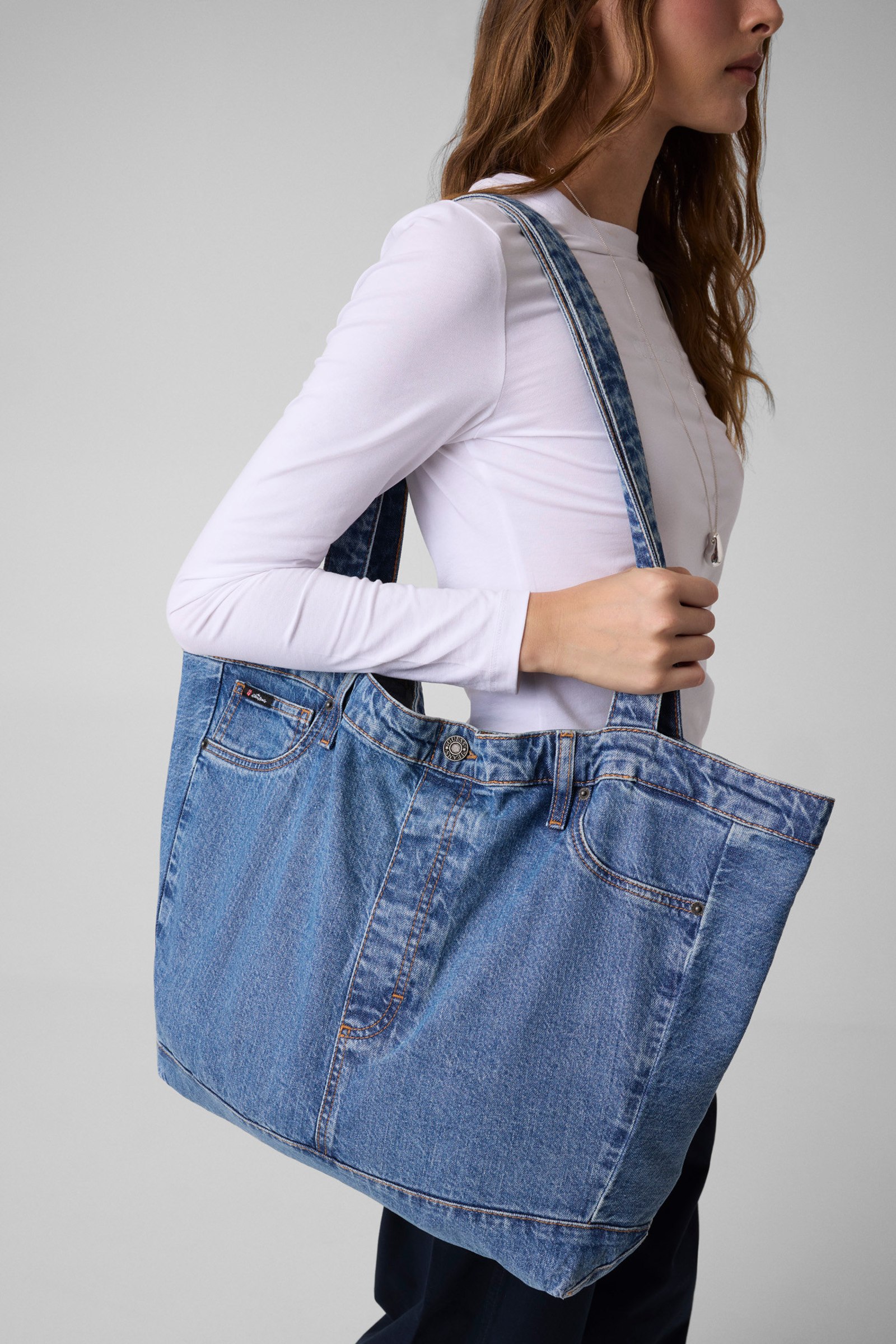 Guess Denim Tote Bag