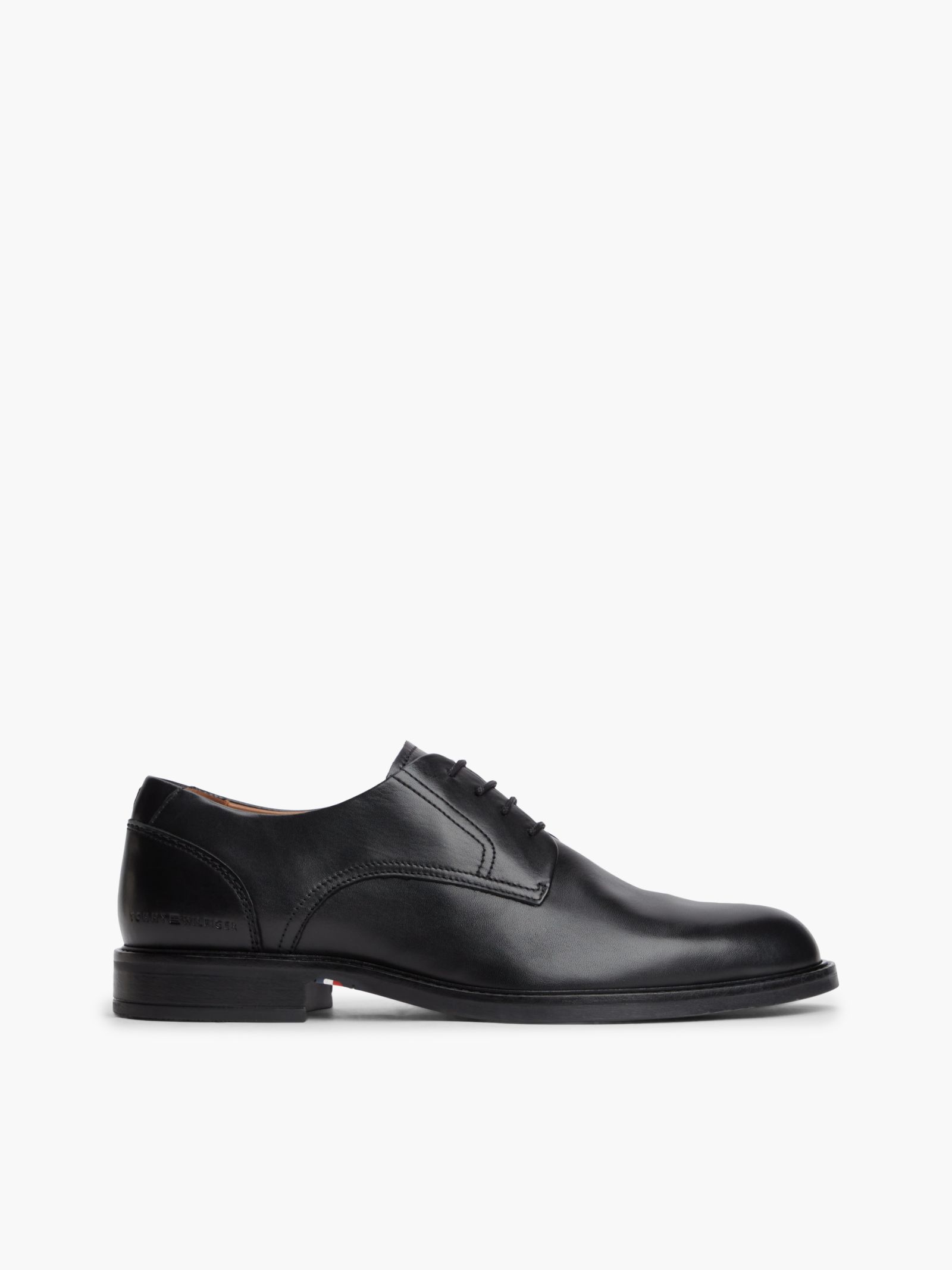 Tommy Hilfiger Derby schoen van leer in zwart