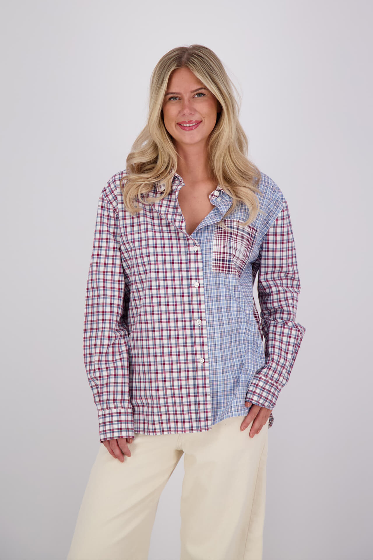 The Shirt Project Blouse Check Blauw dames