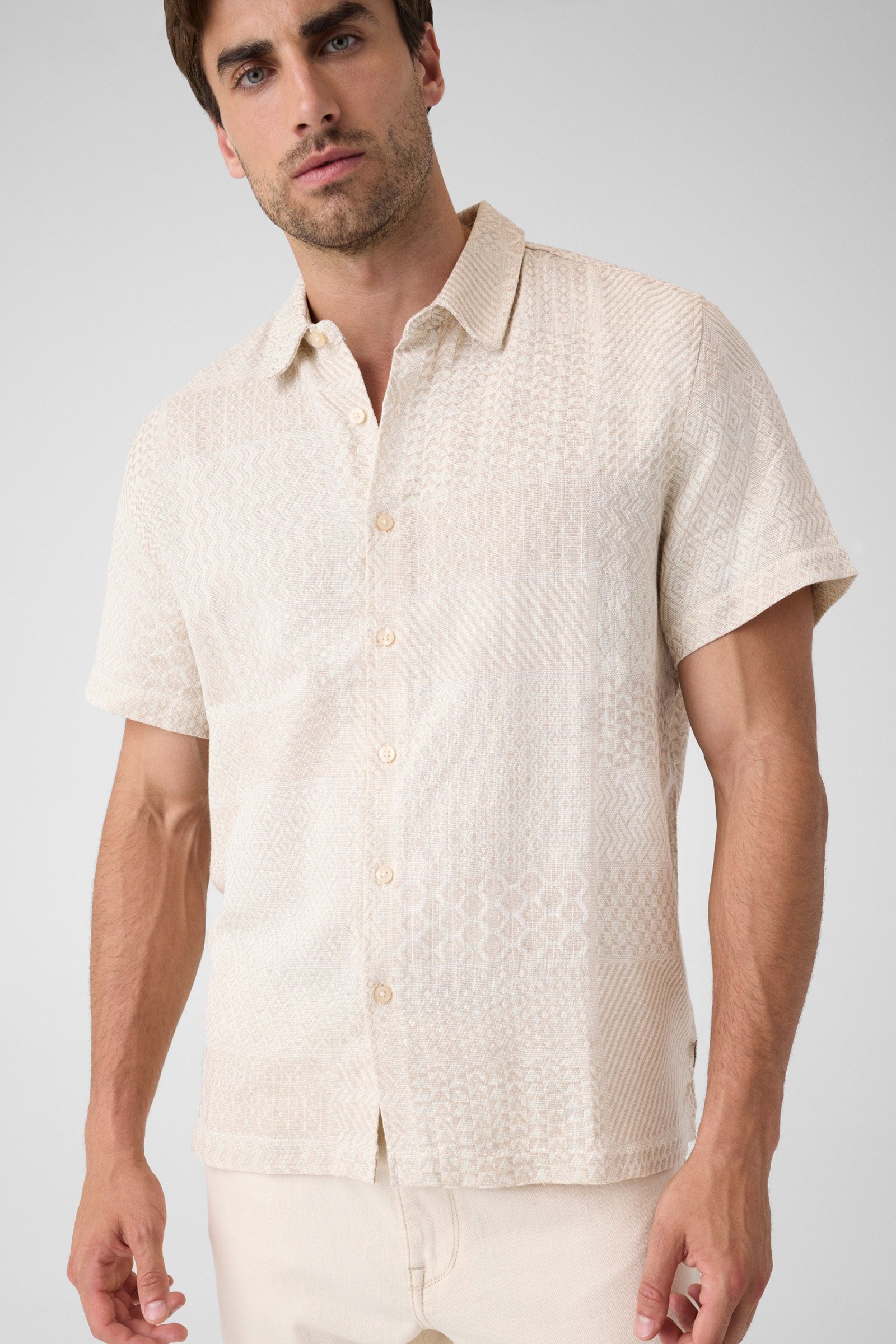 Guess Jacquard Overhemd in beige