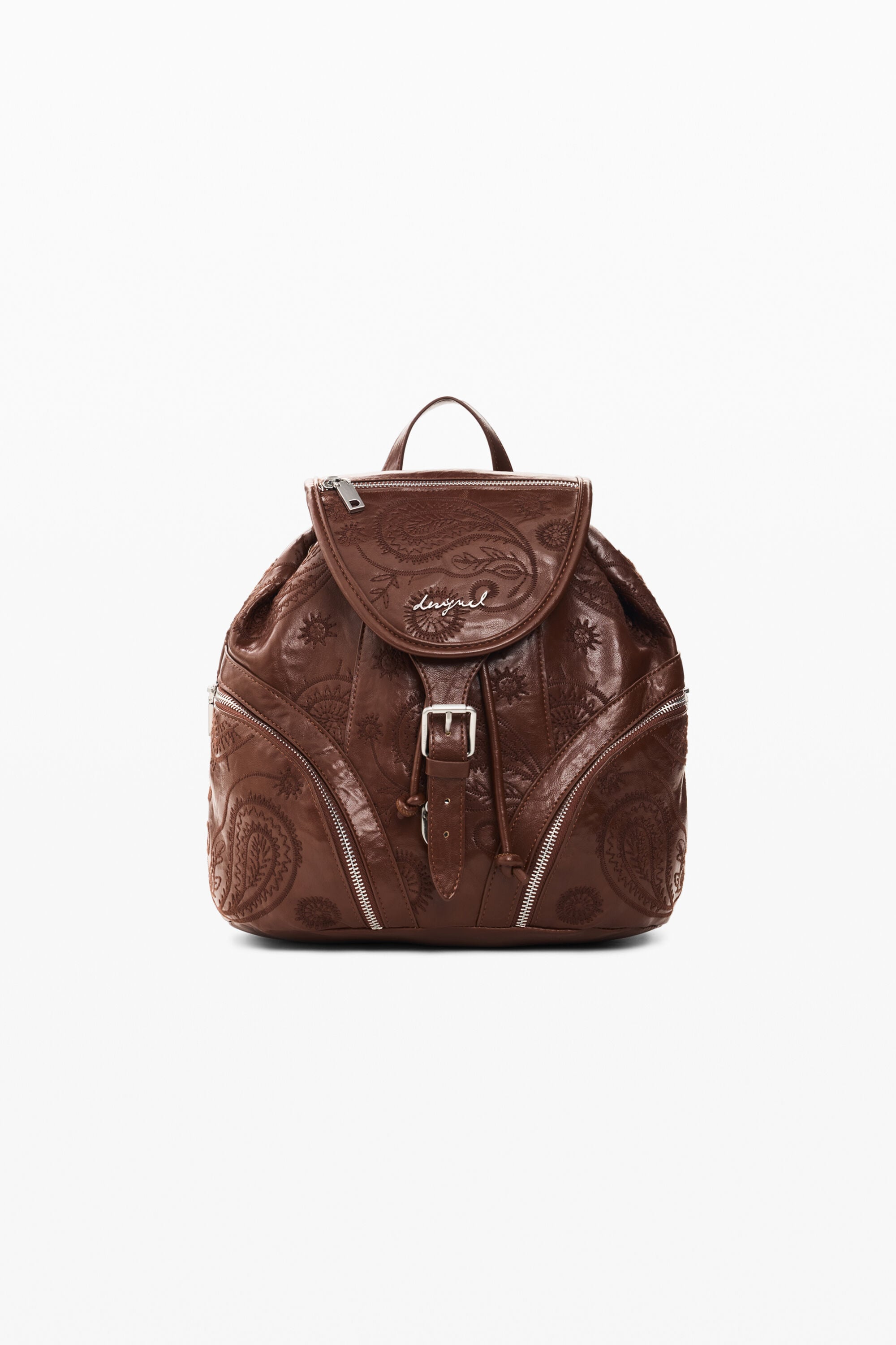 Desigual kleine rugzak in leerlook in bruin