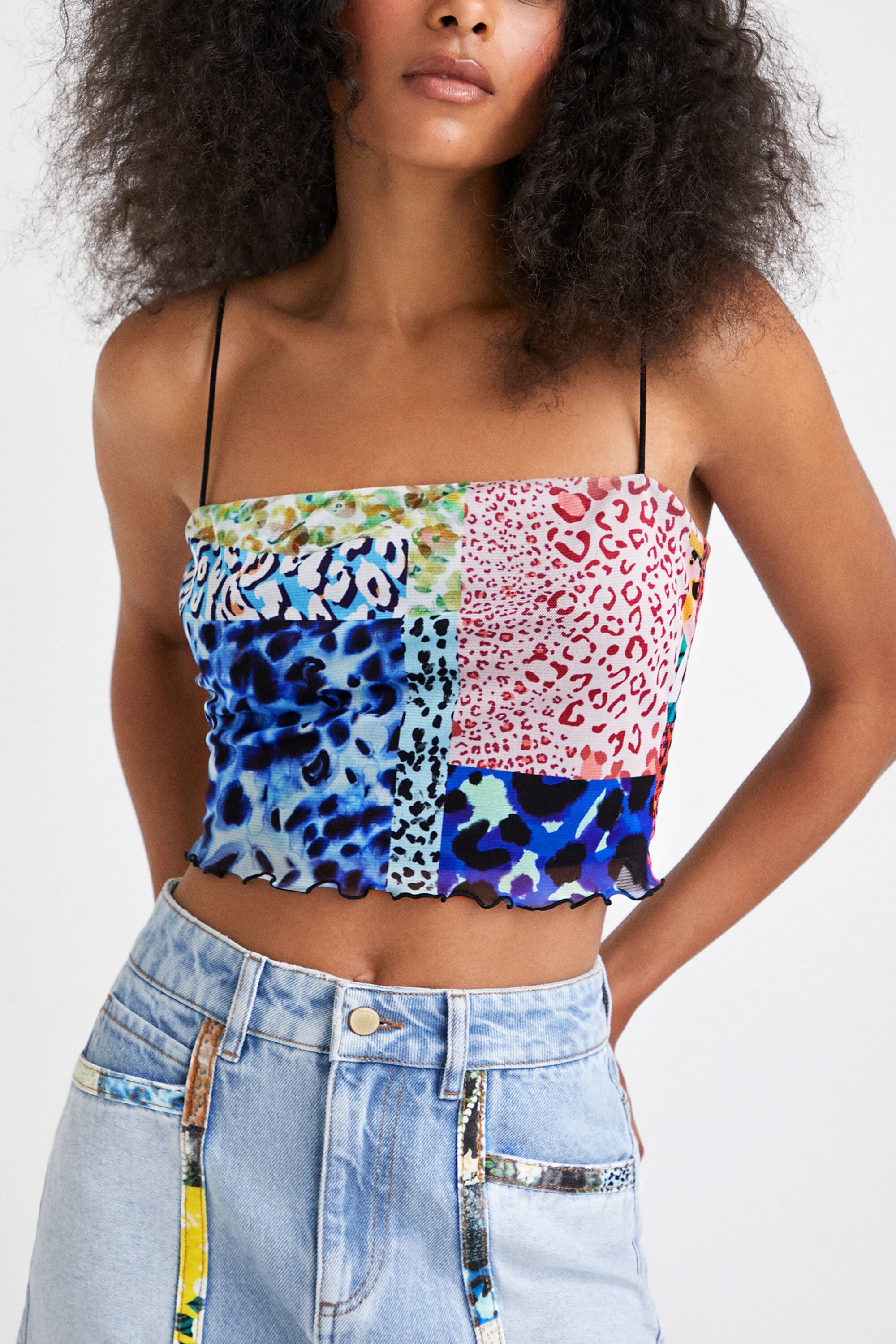 Desigual Top cropped patch