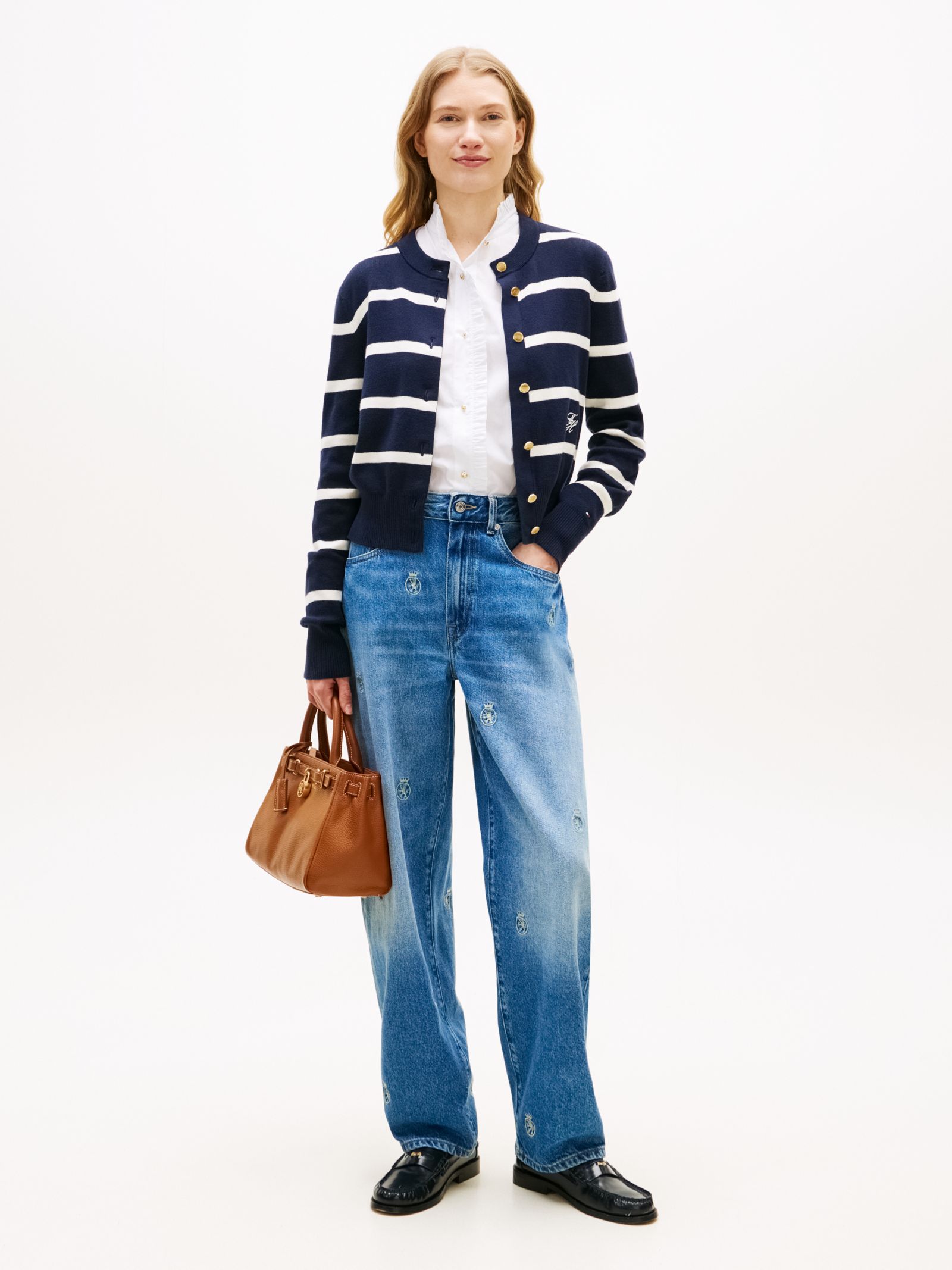 Tommy Hilfiger medium rise barrel jeans met geborduurd embleem